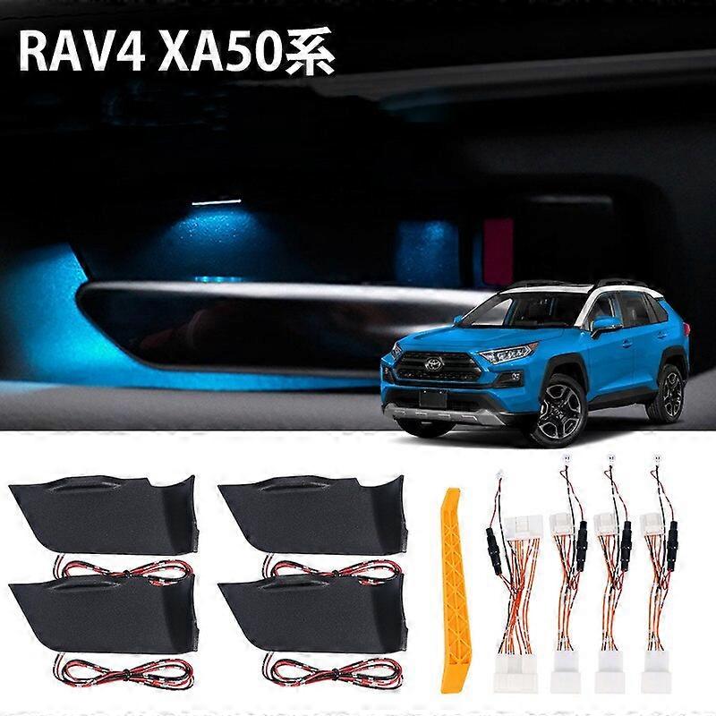 Car LED Door Bowl Armrest Atmosphere Light Interior Lights Decoration Bowl Handle Frame Light for Toyota RAV4 2019 2020 2021