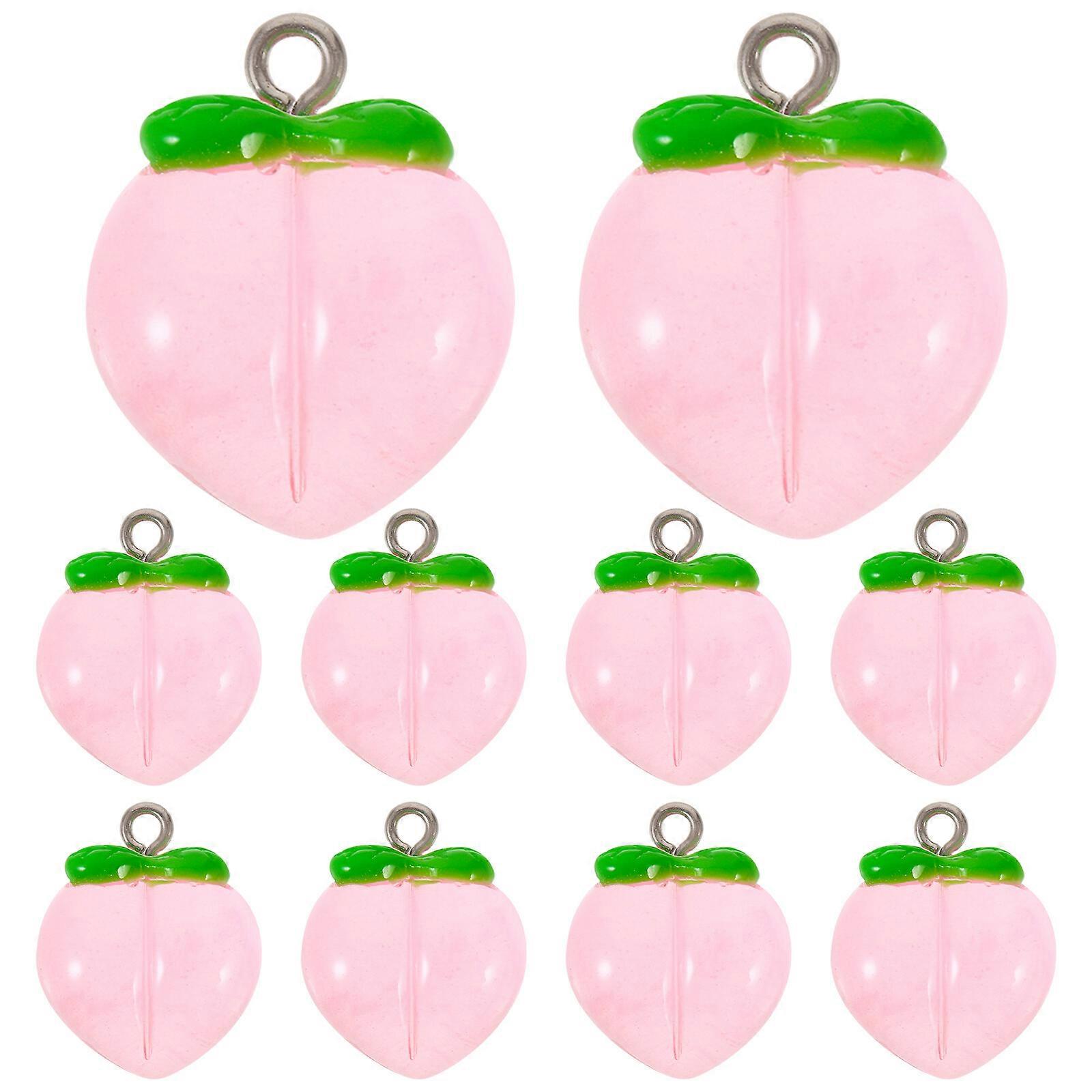 10τμχ Ροδάκινο Φρούτα Charms Κρεμαστά Charms Γλυκά Σκουλαρίκια Κολιέ Charms για την κατασκευή κοσμημάτων