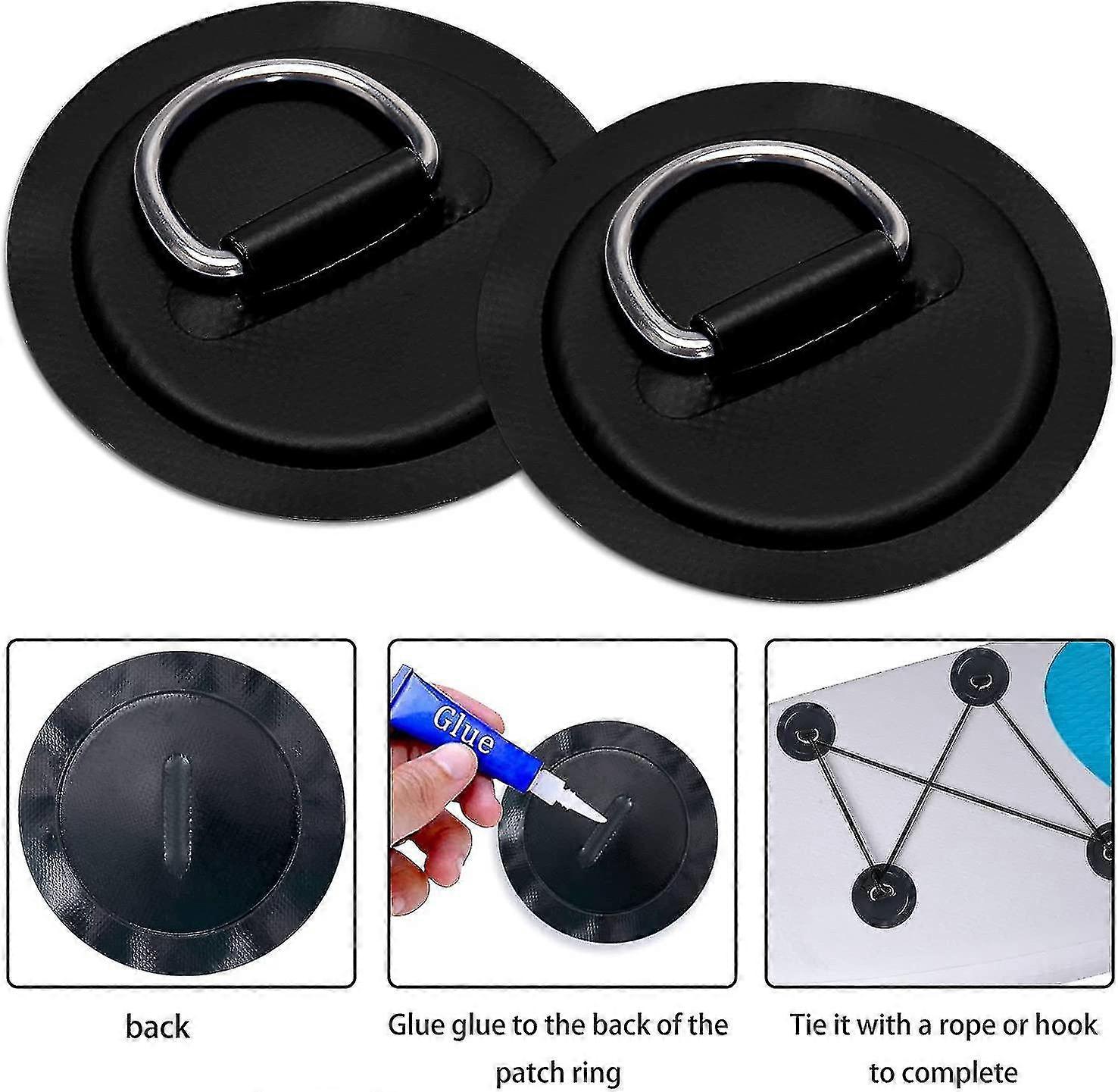 6 Pack Stainless Steel D-ring Patch For Inflatable Boat Kayak Dinghy ...