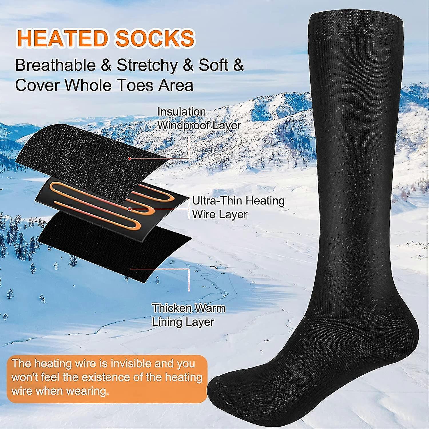 גרביים מחוממות סוללה נטענת חשמלית מופעל גרביים גברים חימום גרביים