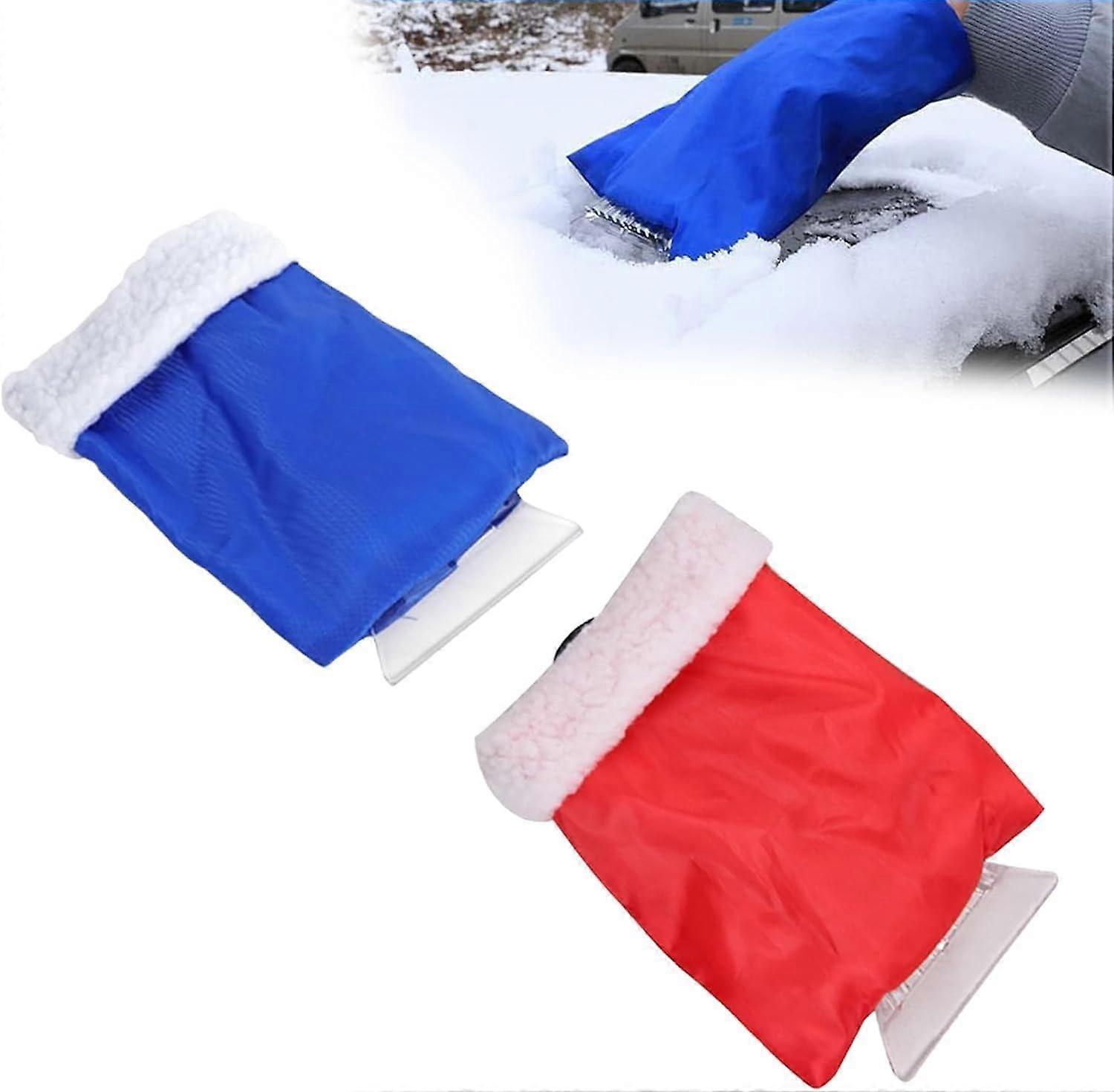 Magic car ice scraper, car windshield ice scraper gloves, windshield ice scraper, car snow scraper with gloves (color: 2 pieces-b)