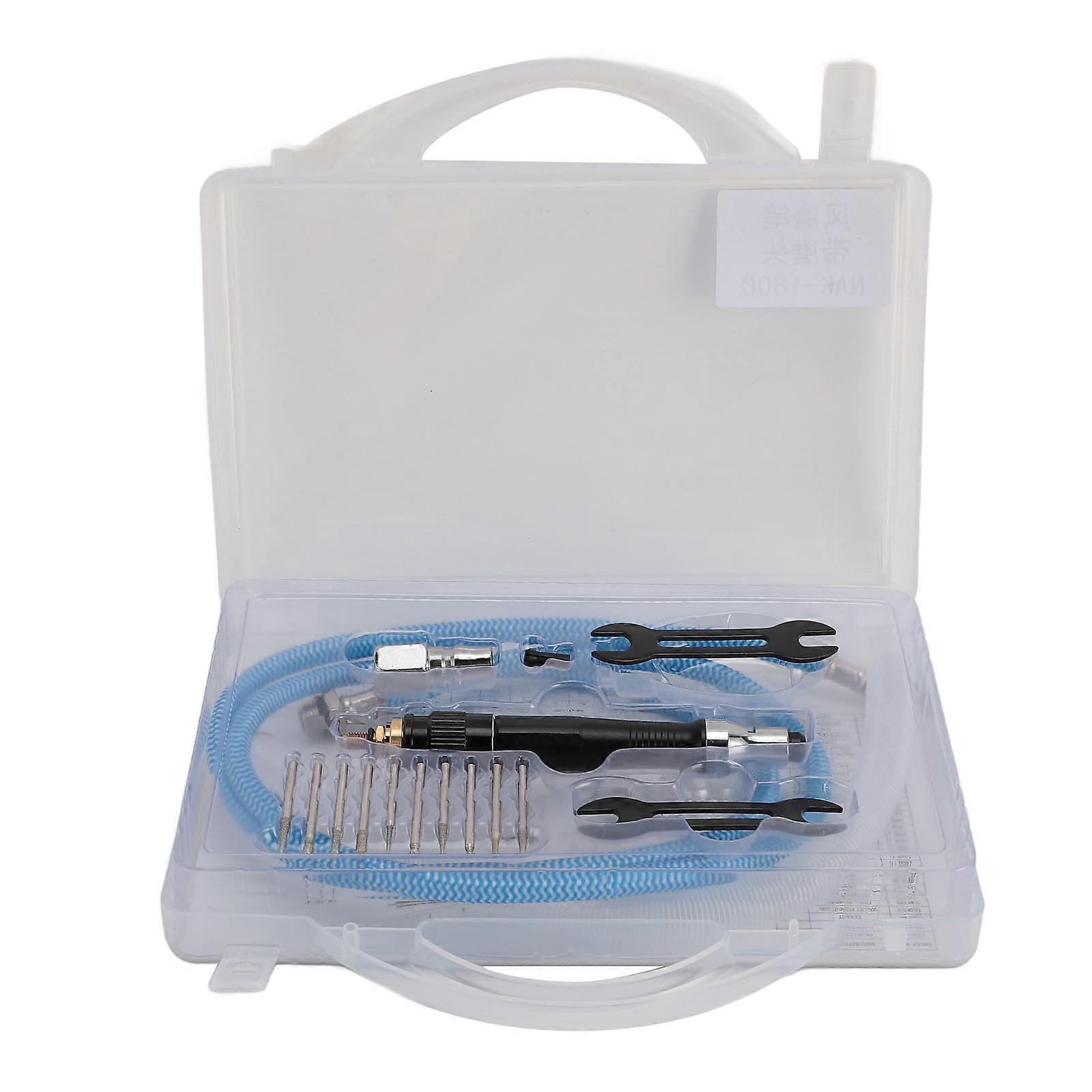 70,000 RPM Air Pencil Die Grinder, 1/4" NPT Connector, Mini Polishing and Cutting Tool with 3mm Collet and 10pcs Bits