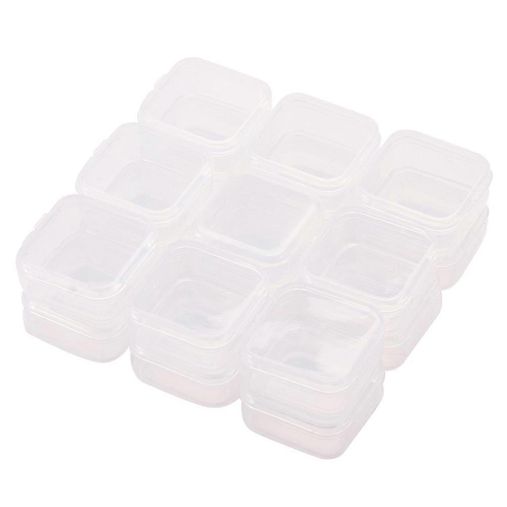 1 Set 18pcs Clear Small Square Boxes with Lid Jewelry Packing Boxes (Transparent)