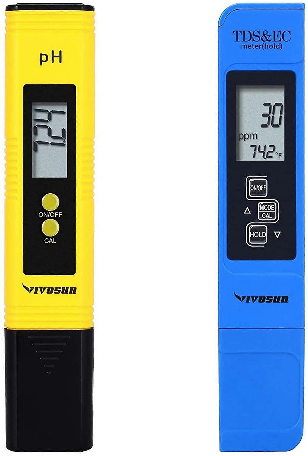 Misuratore combinato di pH e TDS VIVOSUN, misuratore di pH a penna ad alta precisione da 0,05 ph e misuratore di temperatura EC TDS 3 in 1 con precisione di lettura +/- 2%