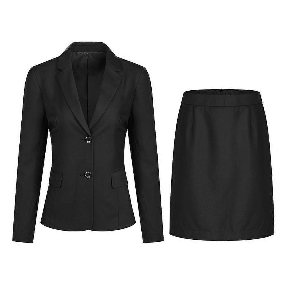 Női 2 darabos irodai lady üzleti öltönykészlet Slim Fit Blézer szoknya