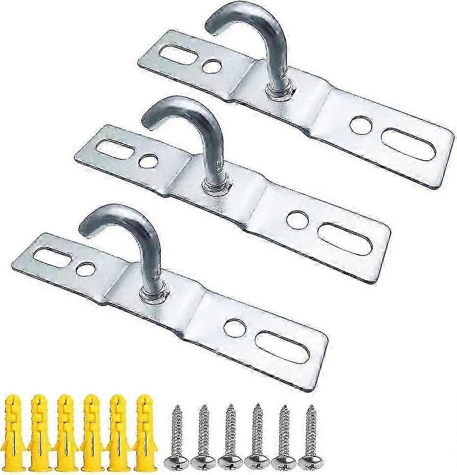 6 قطع خطاف سقف 95 مم قاعدة مصباح السقف خطاف الثريا السقفية حامل لولبي من الحديد المجلفن عالي التحمل لمراوح السقف الأوروبية