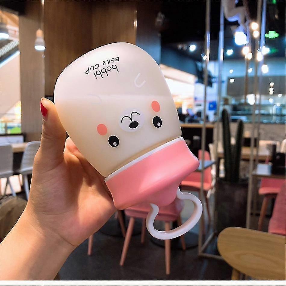 water bottle portable cute bear strainer leak glass proof