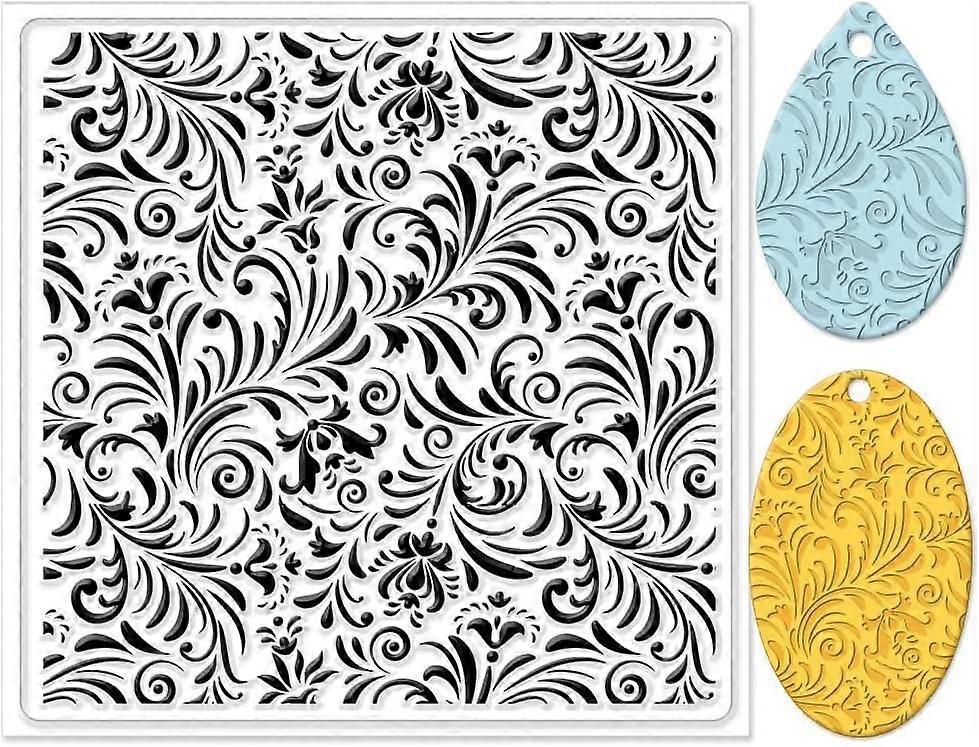 Polymer Clay Texture Sheets Fujiman Background Silicone Texture Stamp Clay Silicone Texture Sheets Plants Clay Pad Texture Sheets for Polymer Clay Mak