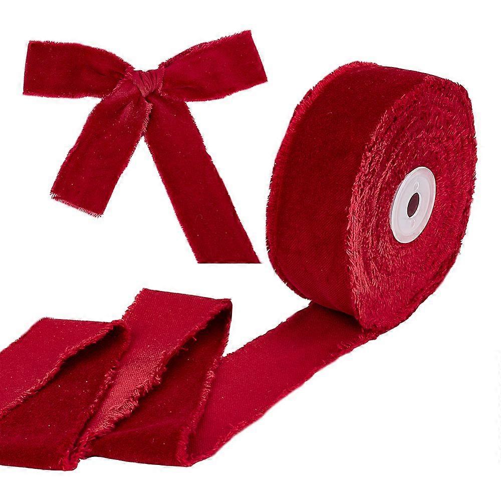 10 verges velours effiloché ruban brut bordé ruban rouge foncé 1-1/2 pouce (38mm) environ 10,00 verges (9,14 m) / écheveau
