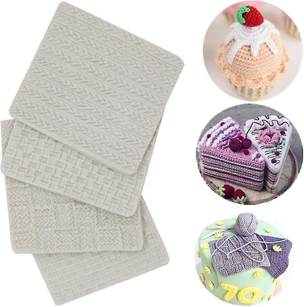 Plastic Embossed Icing Moulds Kits - Wood, Cobble And Pebble Stone Designs For Chocolate And Icing