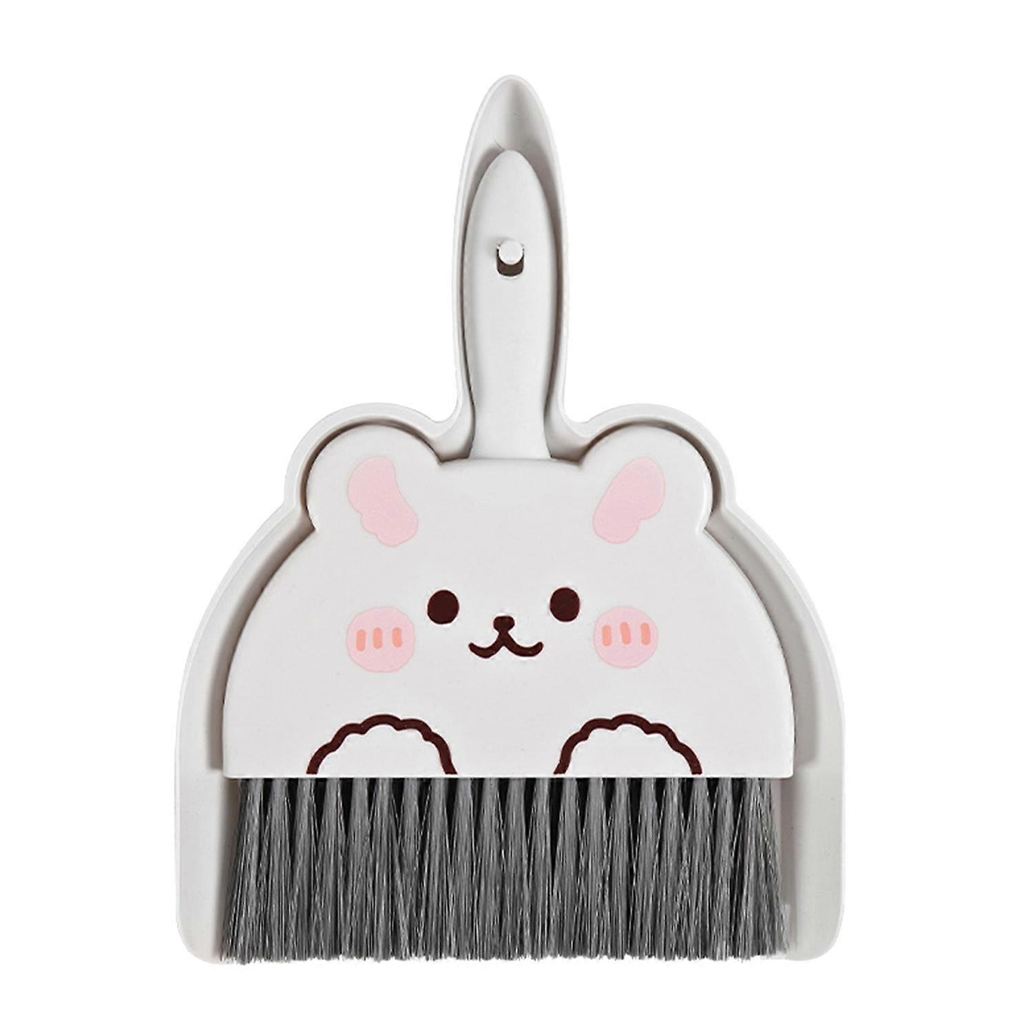 Dustpan and Brush Set Cartoon Mini Portable Cleaning Broom with Dust Pan for Desk Rabbit