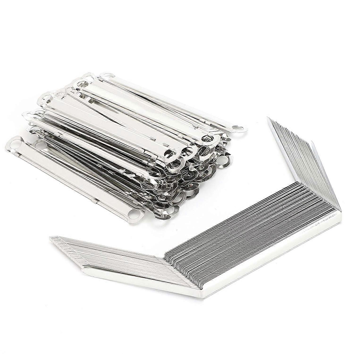 50pcs File Fasteners 2-Hole Iron Binder Clip Paper Prong Fastener Binding Clamp 80mm Hole Pitch for