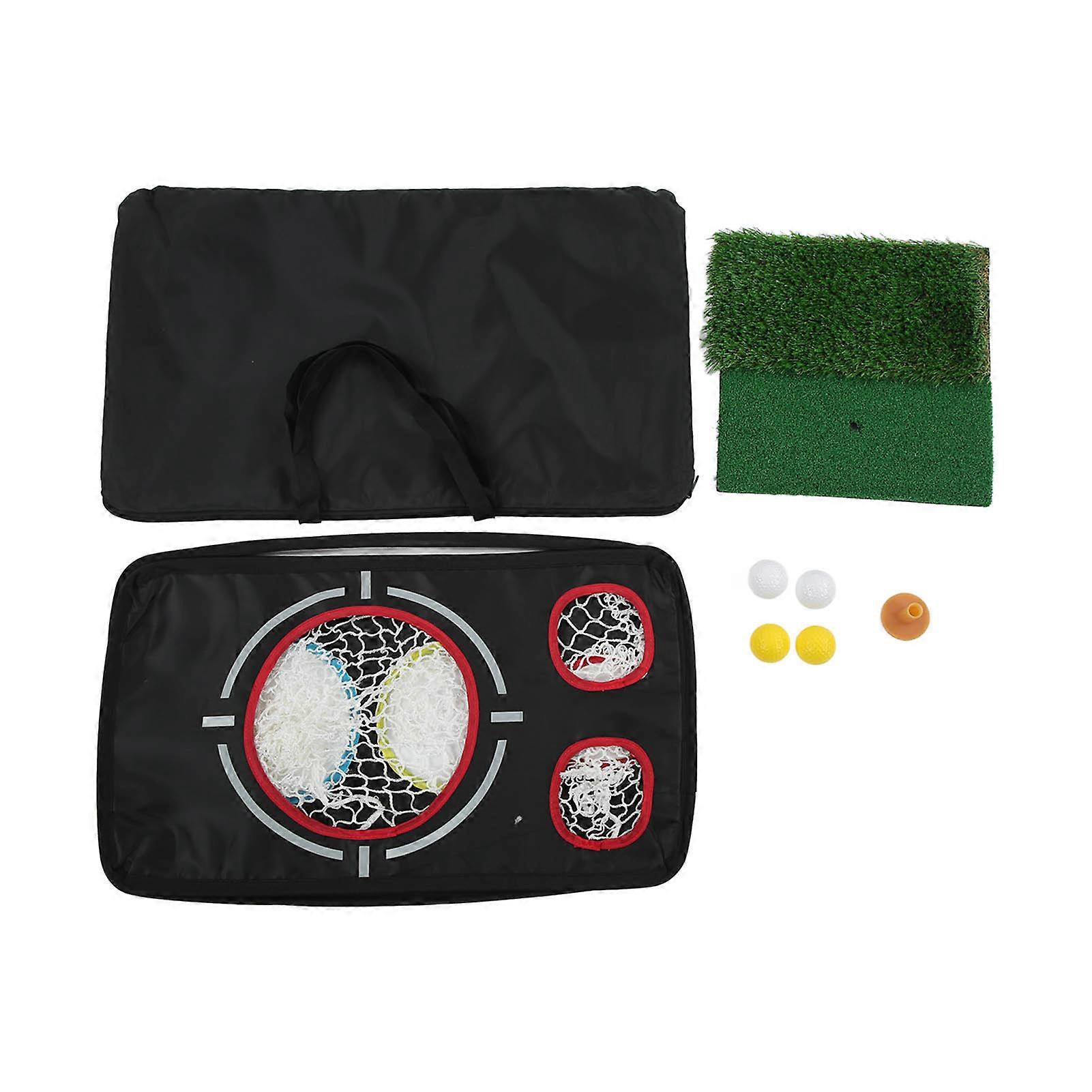 Portable Golf Training Chipping Net Double Sided Folding Target Hitting Practice Net Set