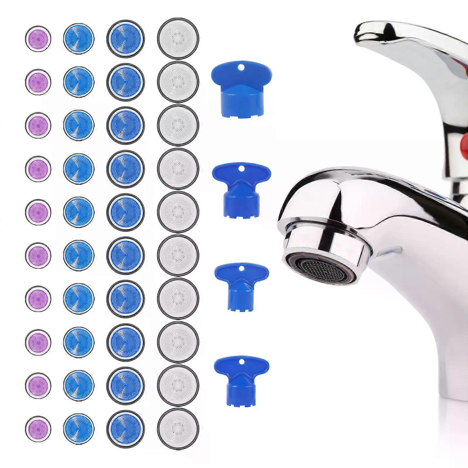 40PCS Faucet Cache Aerators Plastic Faucet Bubbler with Spanner Lightweight Proof Water Saving Tap Bubbler Suitable for Kitchens