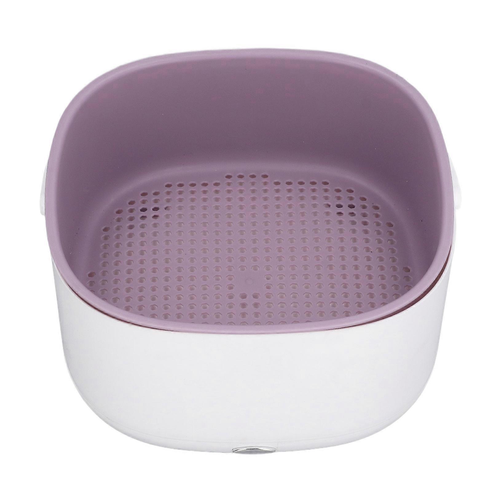 Fruit and Vegetable Washing Machine Double Layer Efficient Time Saving Multifunctional Electric Vegetable Washing Basket First Generation White