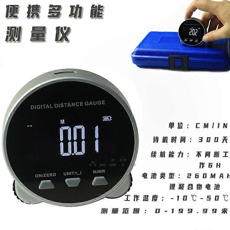 Distance Meter, Range Finder Electronic Rangefinder Cylindrical Straight Irregular Design with LCD Display for Flat, Diameter Measurement