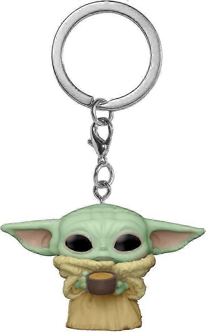 The Mandalorian Cute Keychain Grogu with Cup