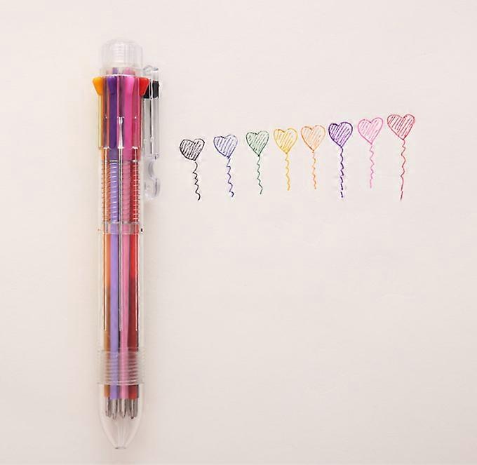 8-In-1 Ballpoint Pen, With Retractable Design And Fade-proof Ink, For Professional Writing And Highlighting Text