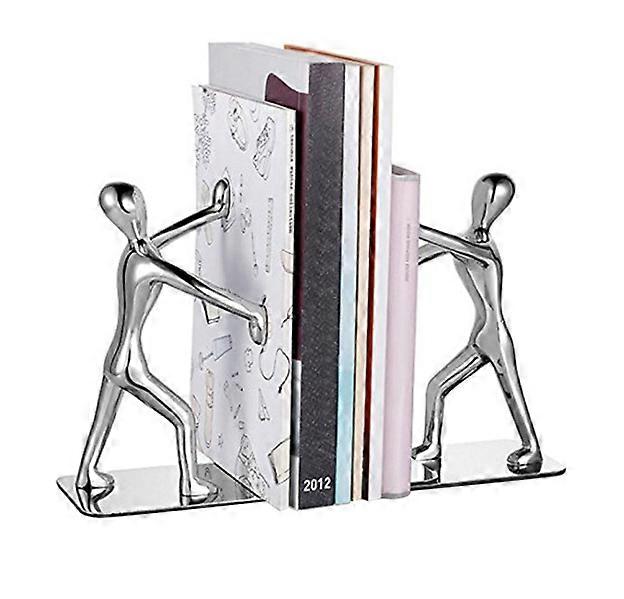 kung fu-Style Silver Decorative Bookends for Home Decor