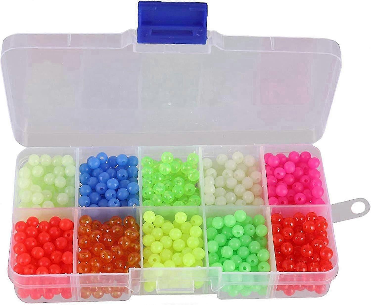 Fishing Beads Assorted Set, 1000pcs 5mm Round Float Glow Beads Fishing Lure Tackle