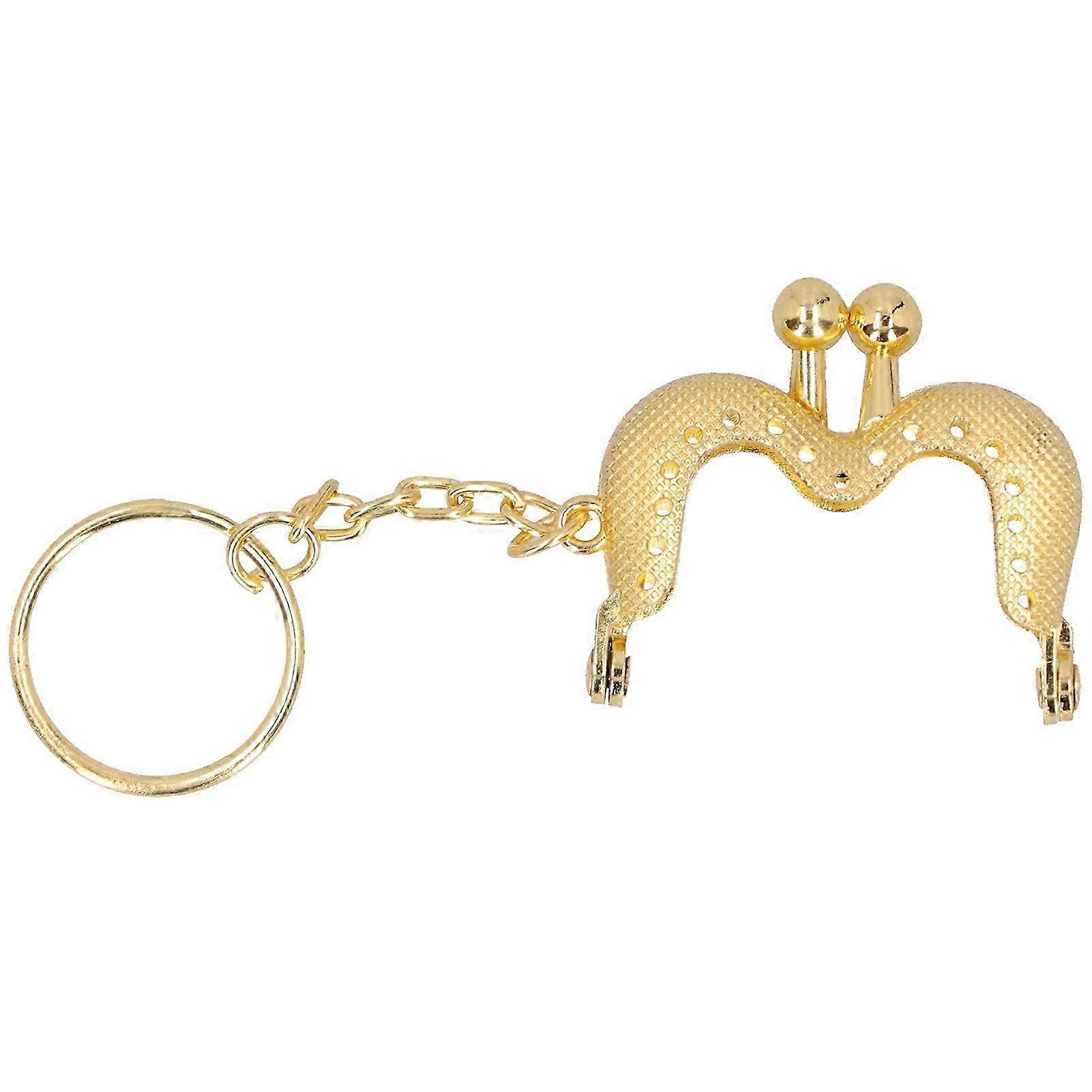 محفظة معدنية الإطار قبلة المشبك قفل الرجعية منقوش المحمولة DIY مقبض حقيبة صغيرة 5 سمالذهب B01-02800519