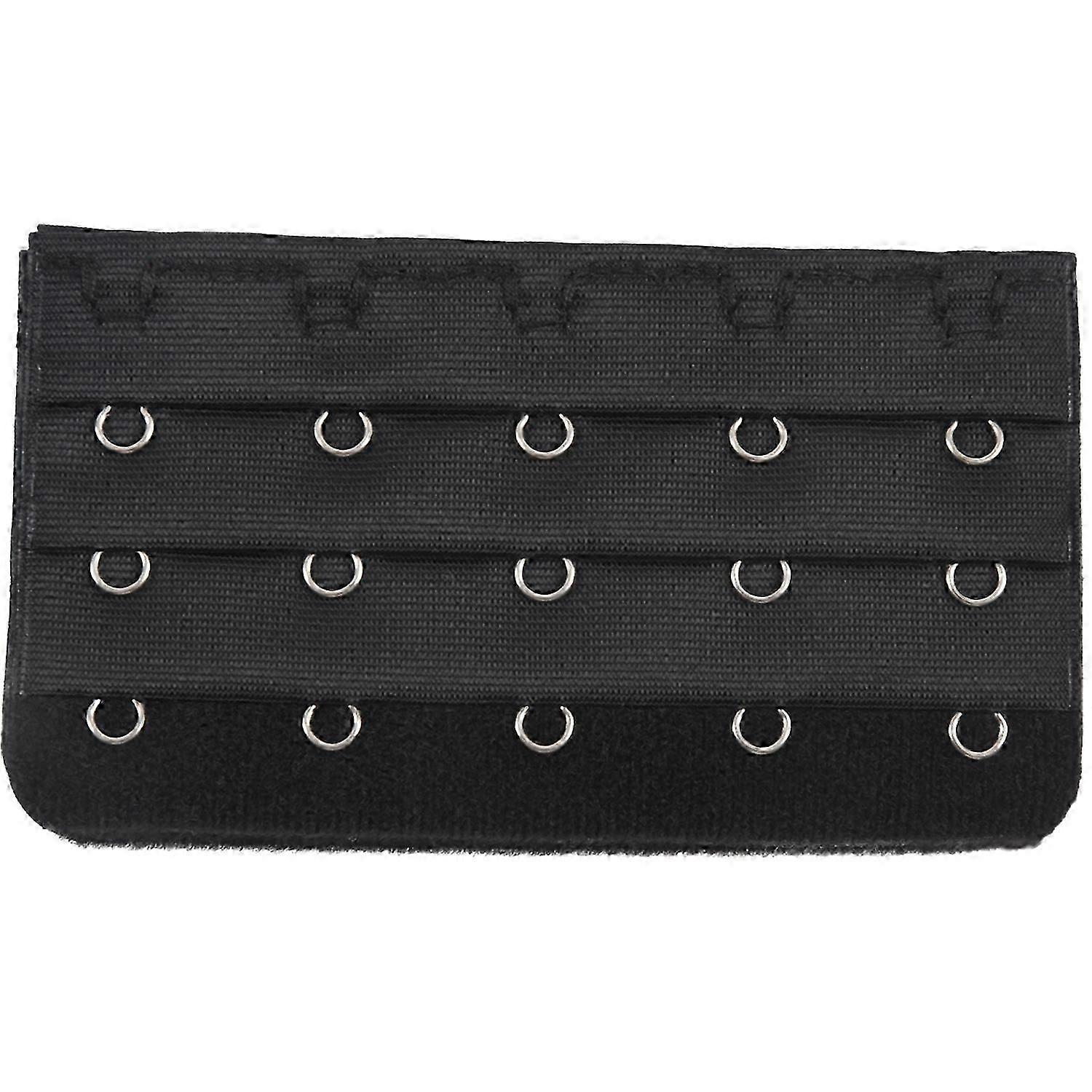 Black 5 Rows Hook and Eye Tape Extension Bra Strap Extender 5 Pcs for Women