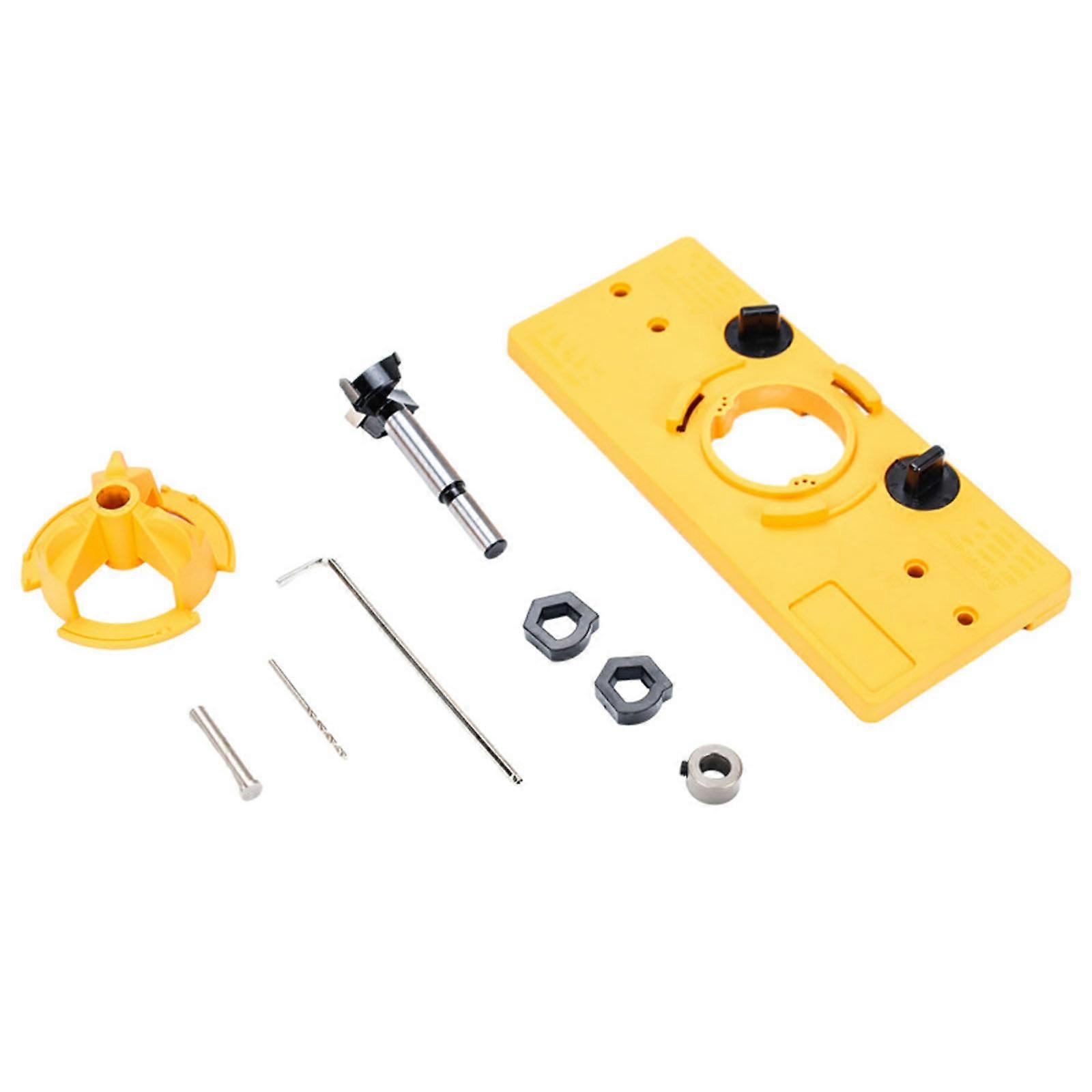 35mm Concealed Hinge Jig Hinge Drilling Tool Set Suitable Door Hinges Tool for Cabinet Face Frame Cabinet Cupboard  Yellow