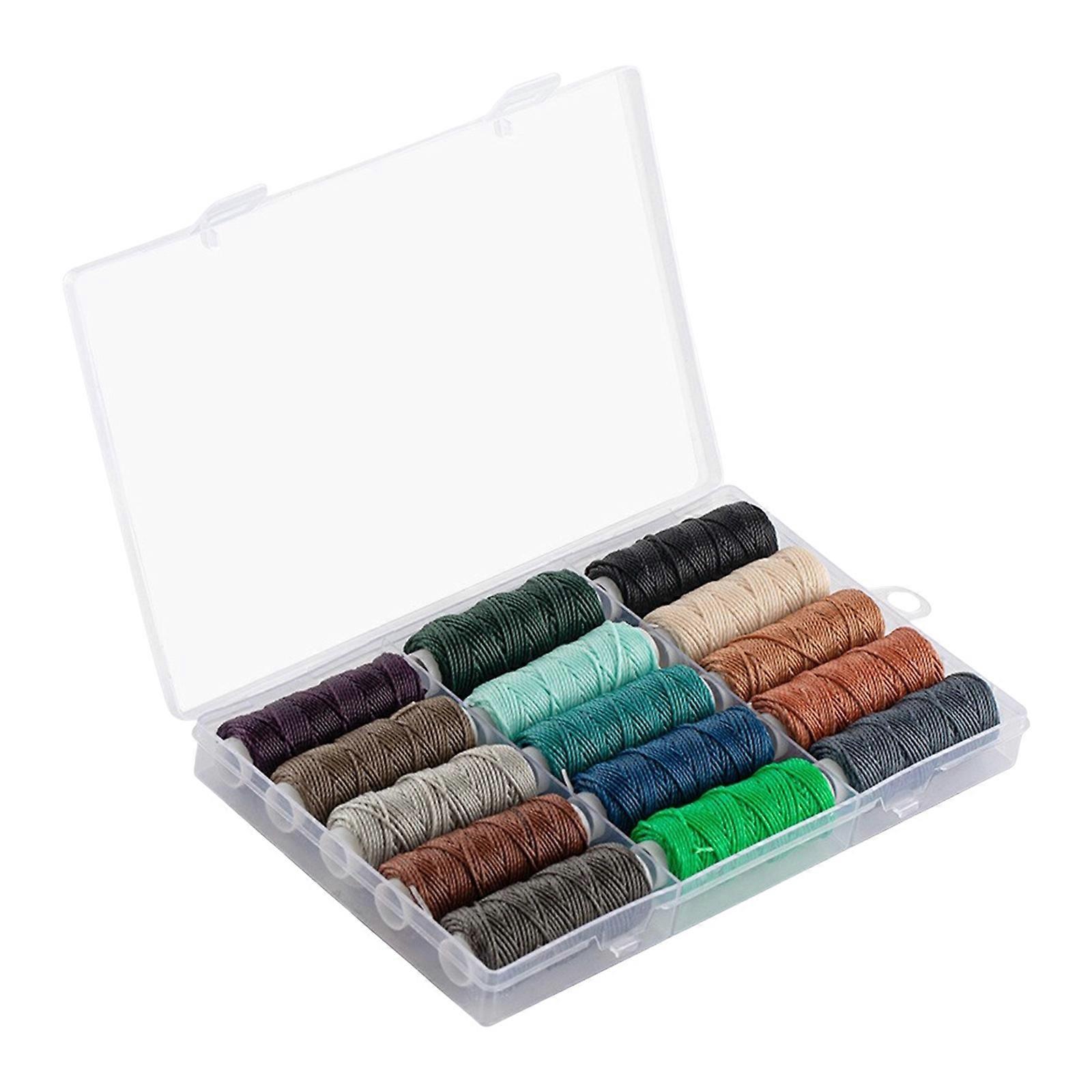 Multi Color Polyester Waxed Thread Set Handmade Jewelry Thread Leather Project Thread Polyester Texture for Bracelet 15 cool colors 0.8mm