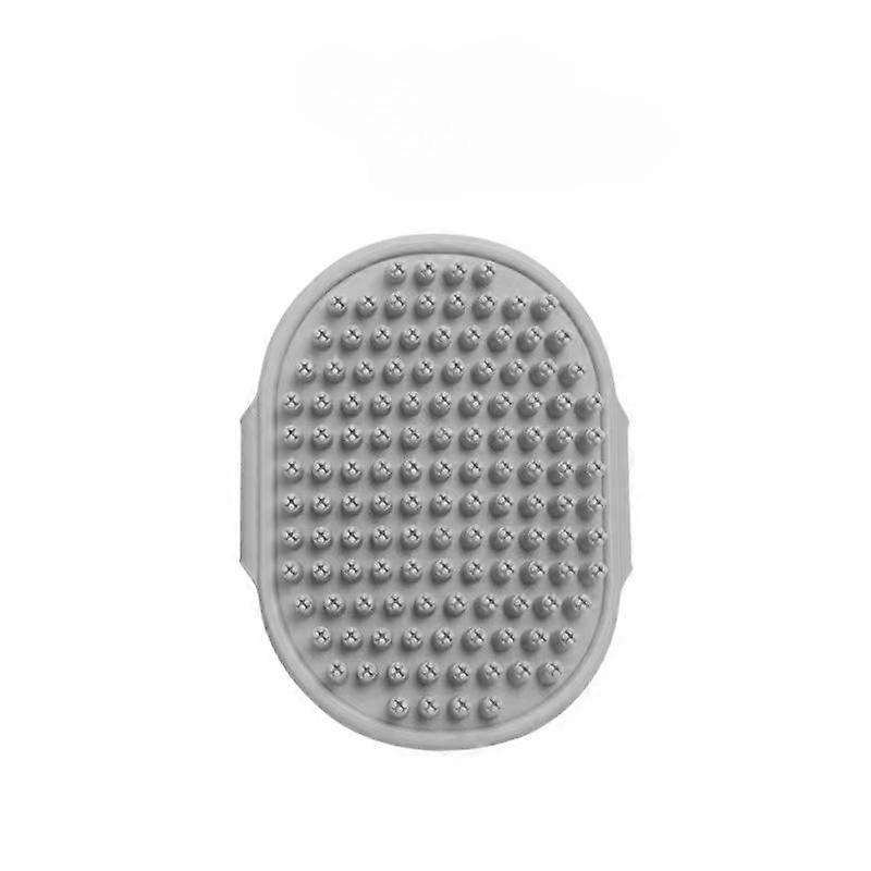 Dog Bath Brush,Dog Grooming Shedding Soothing Massage Rubber Bristles Curry Comb with Adjustable Ring Handle for Pet Dogs& Cats