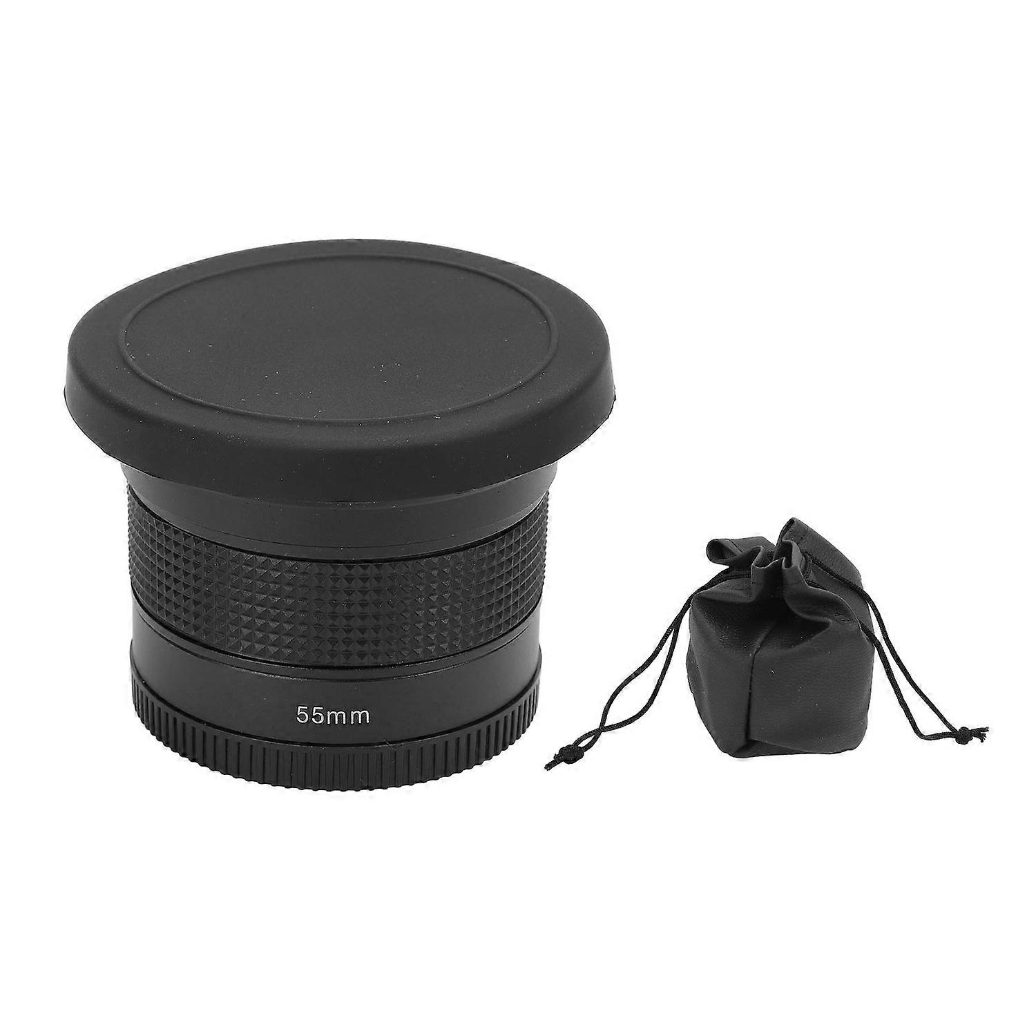 Fisheye Lens 0.35x Super Wide Angle Panoramic Macro 2 in 1 Detachable Lens AF IR Compatible 55mm / 2