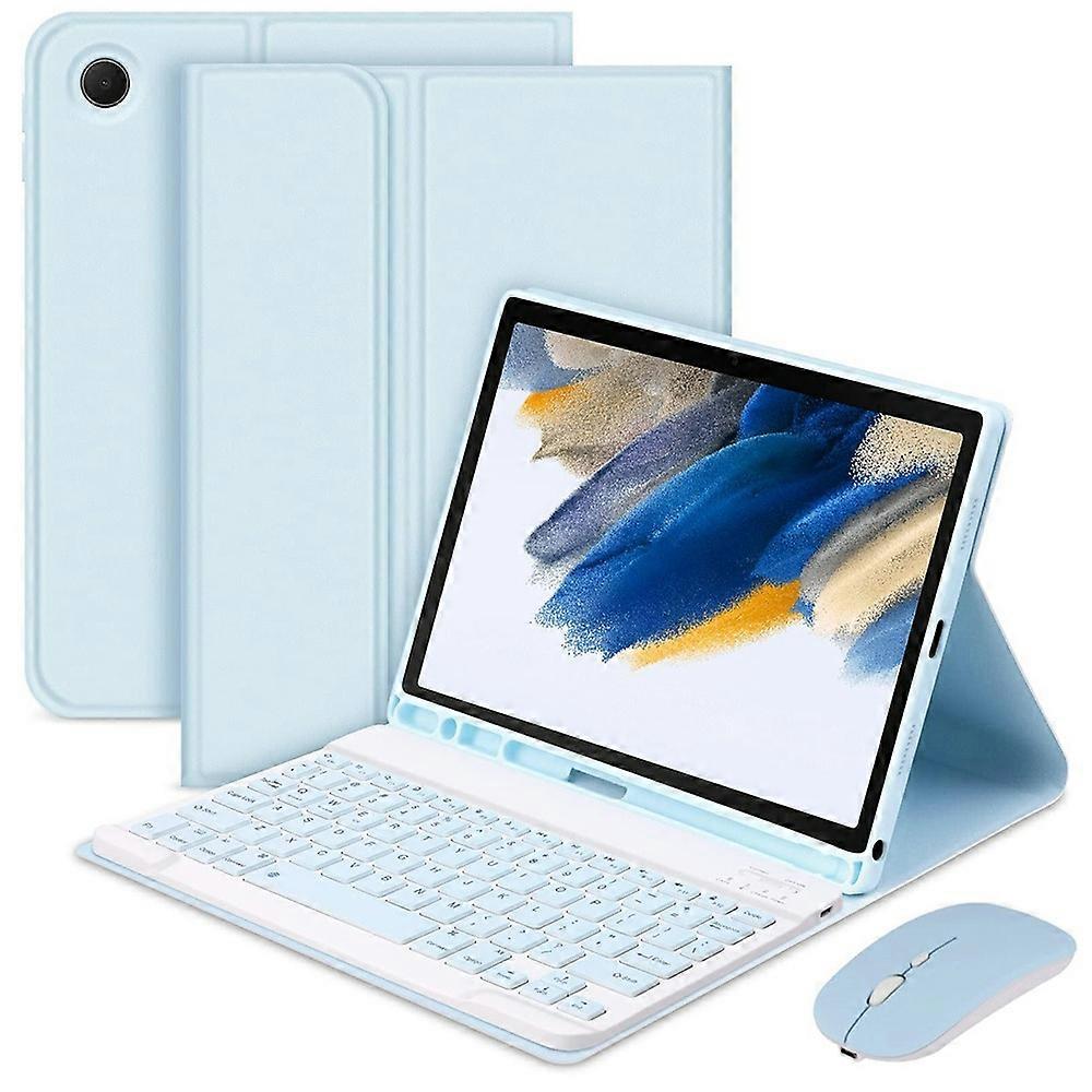 SK-X215 Compatible with Samsung Galaxy Tab A9+ Split Bluetooth-compatible Keyboard Leather Case + Du