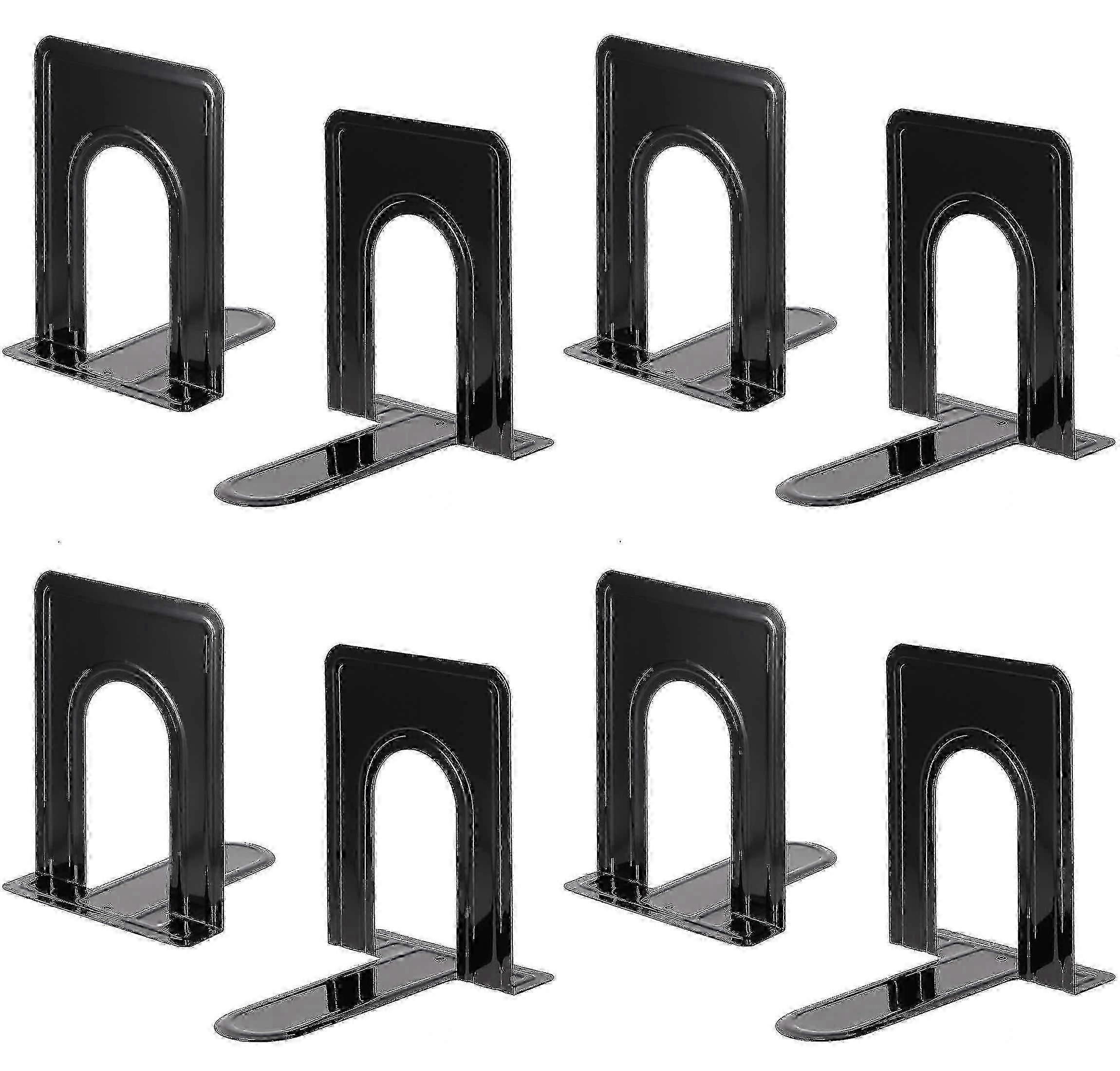 مسند كتب شديد التحمل للأرفف ، قاعدة مانعة للانزلاق ، أسود ، رائع للمكتبة ، المكتب ، المنزل ، المدرسة ، 4 أزواج JR2025032600071