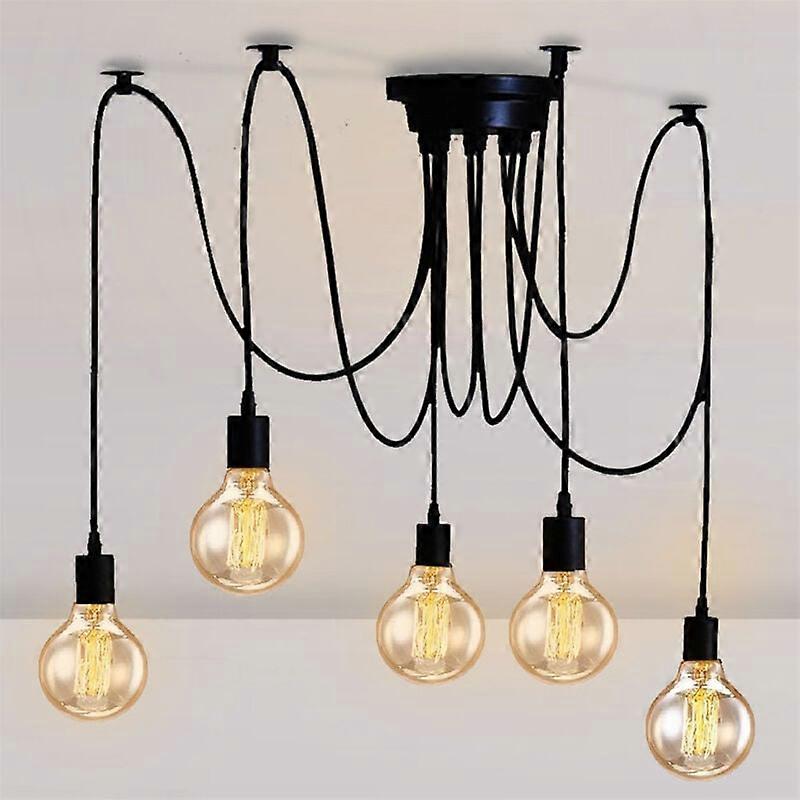 Head Spider Chandelier Creative Lighting Black Decor Pendant Light