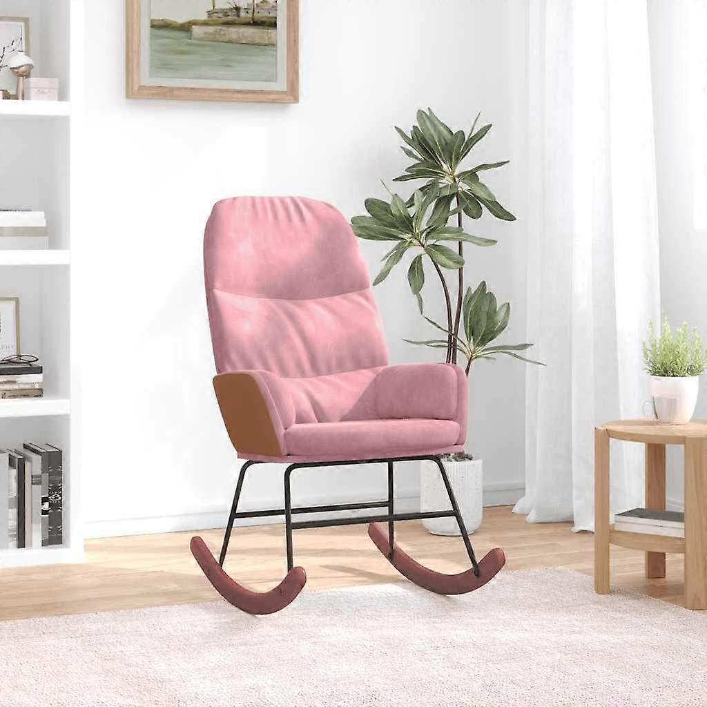 Schommelstoel Roze Fluweel