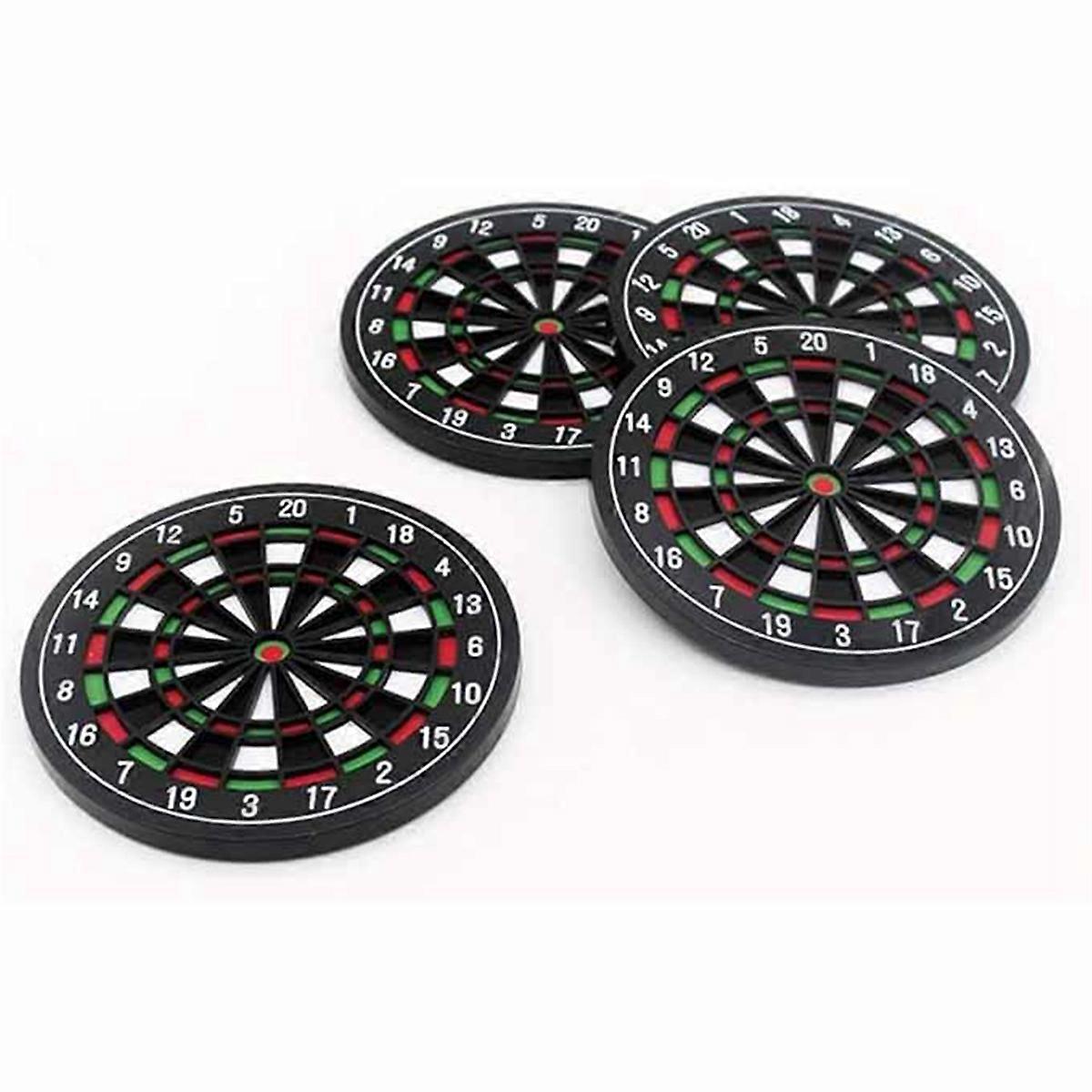 Dart-Board Drink Coasters Unique 4 Set for Home Kitchen Office Wedding Party, Funny Cool Non-Slip Be