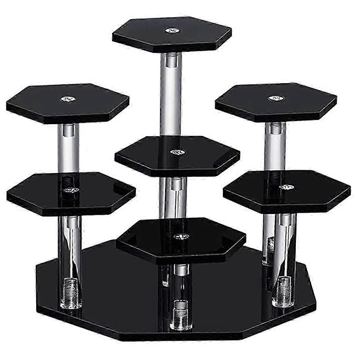 Acrylic Risers Display Stand,7Tier Perfume Organizer and Cupcake Stand,Storage Display Stand for Co
