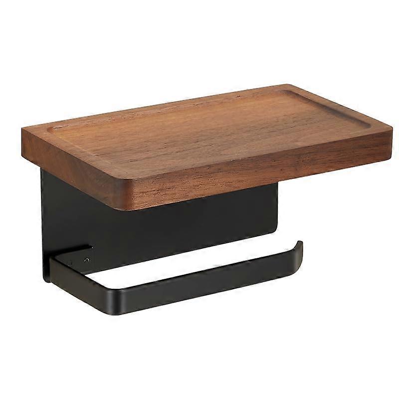 Solid Wood Bathroom Storage Rack - Rustic Toilet Paper Organizer, Multi-Tier Tissue Holder, Space-Saving Design, 24 Inch