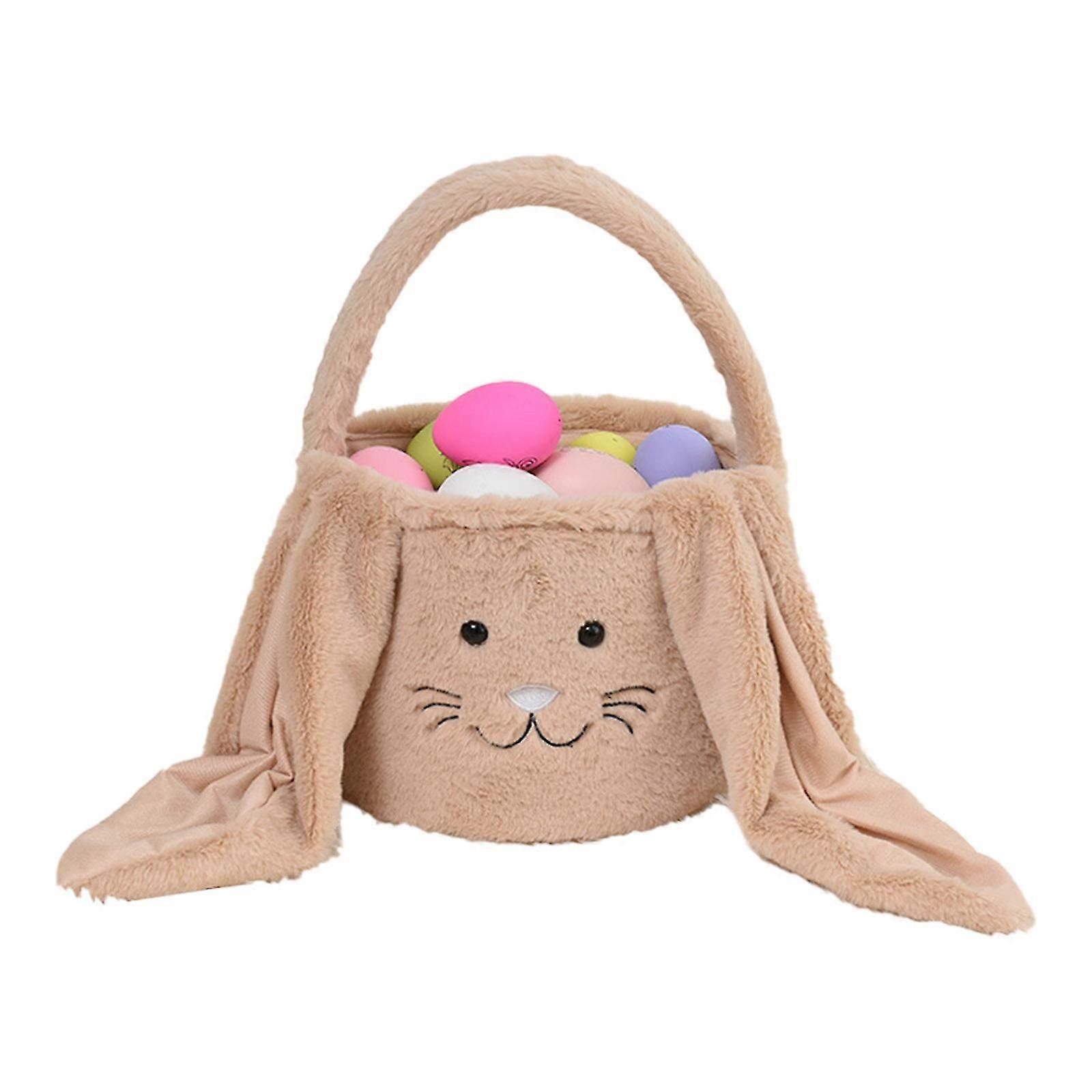 Easter Decorations Happy Easter Plush Bunny Long Ears Bags Easter Basket Rabbit Buckets Easter Tote Bags Children Gift Storage