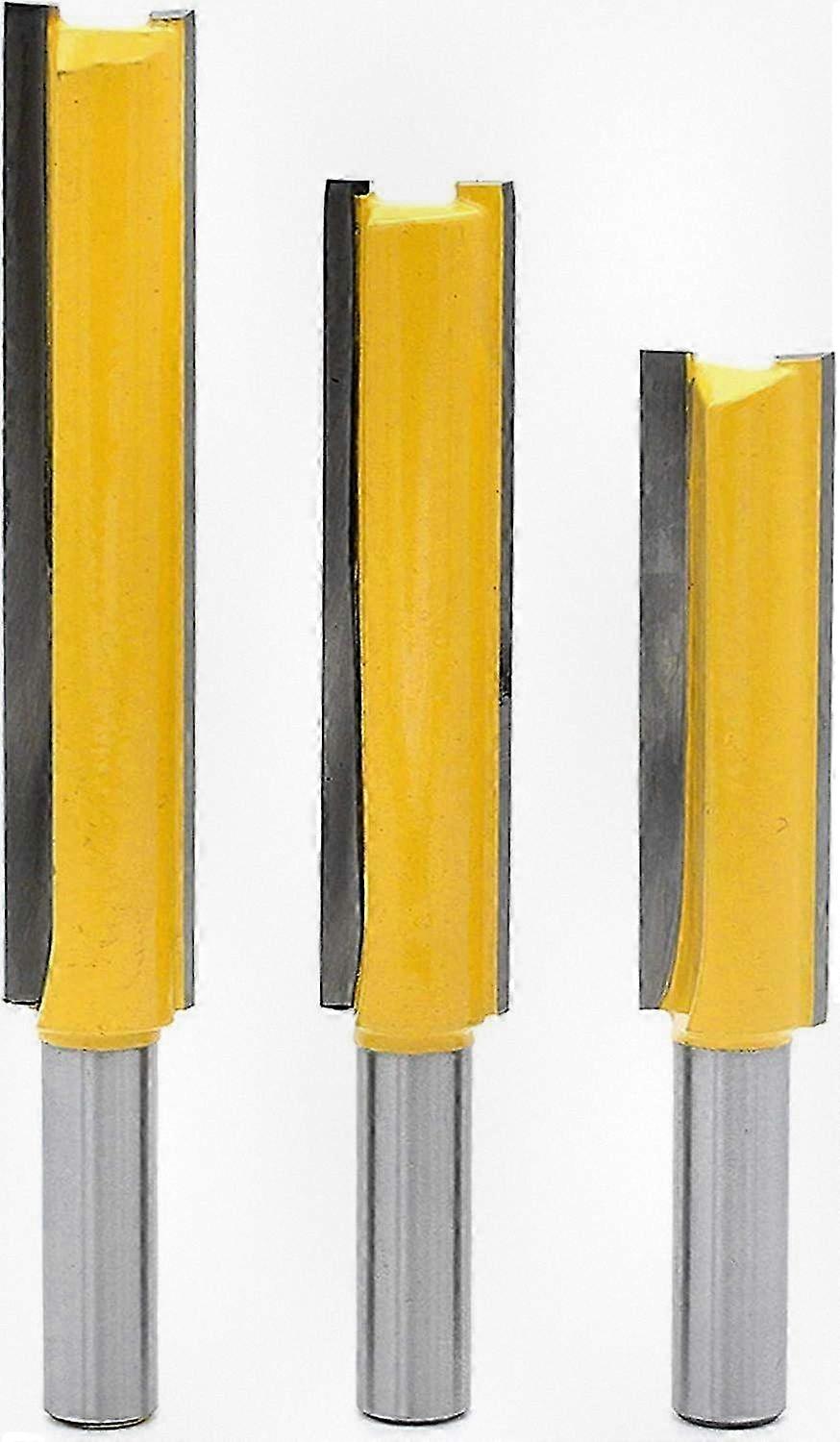 8mm Shank Extra Long Router Bits Set of 3, Woodworking Straight End Mills for Professional Use