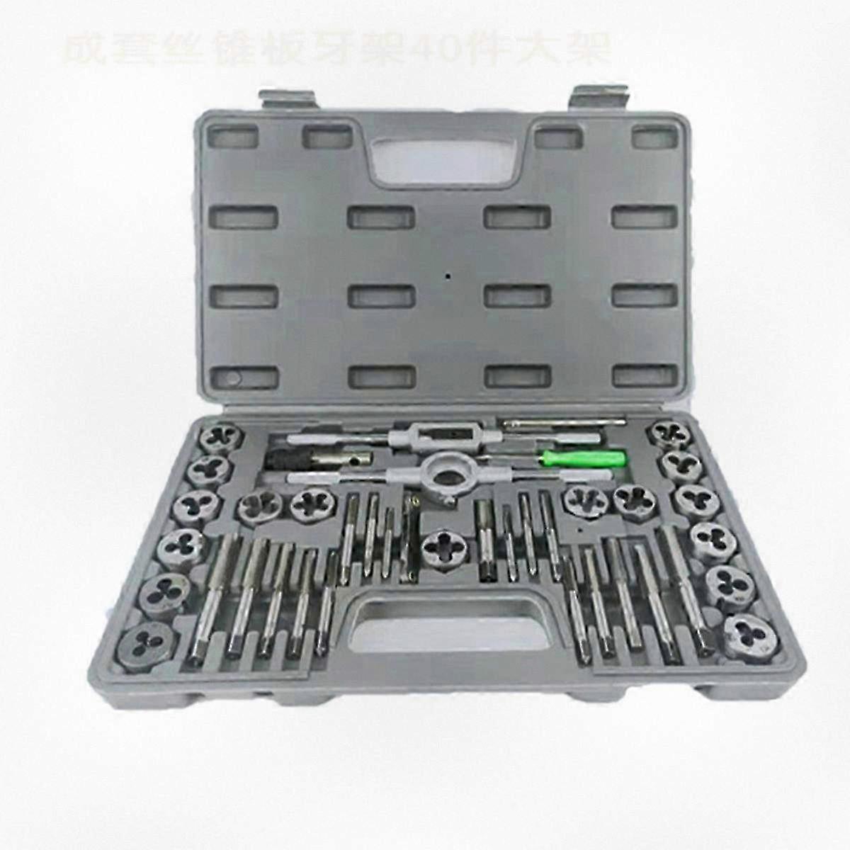 40 Piece Tap and Die Set with M3 to M12 Thread Sizes for Screw Threading, High-Quality Alloy Steel Construction, Professional Mechanical Tool Kit
