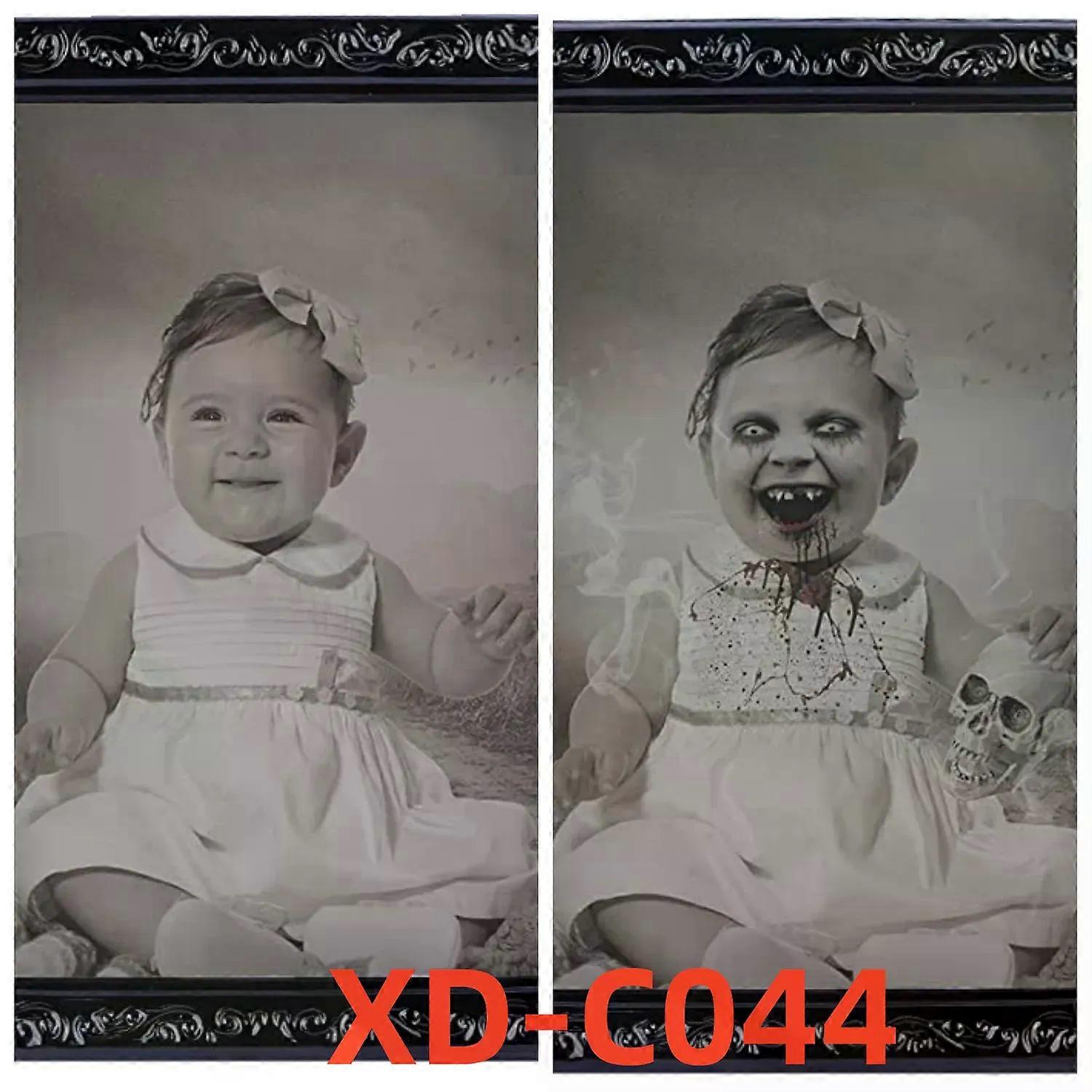 28*22CM Changeable 3D Ghost Face Photo Frame Horror Portrait Picture Halloween Party Horror Bar Haunted House Decoration Props