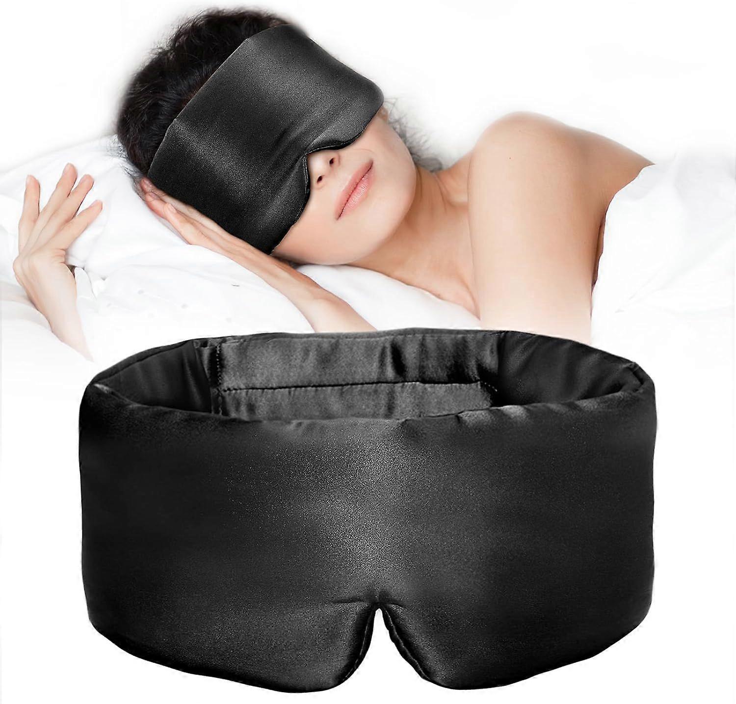 2025 Latest Model Soft Satin Silk Sleeping Eye Mask, Upgraded Nose Bridge