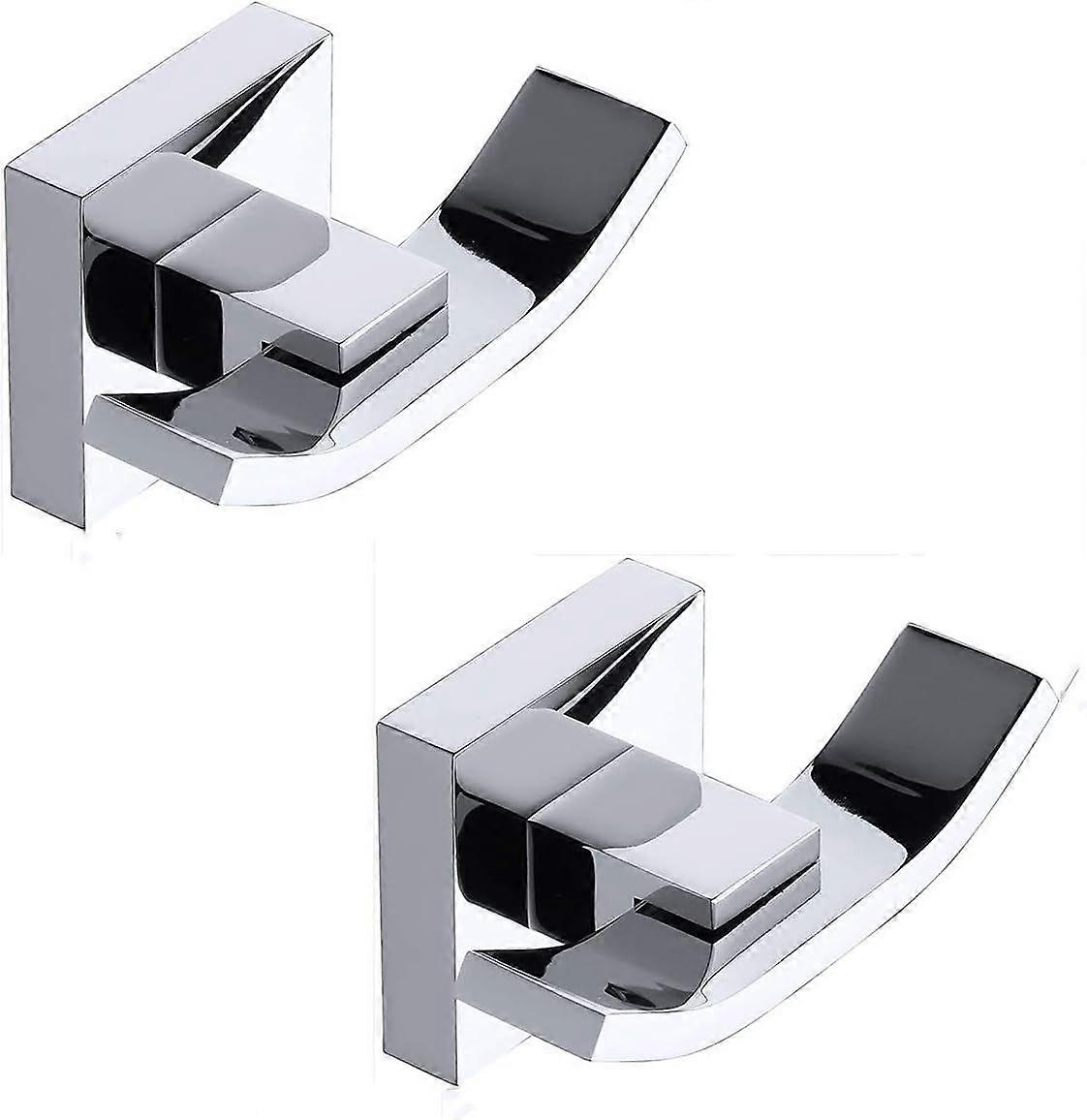 2 Pack, Bathroom Towel Hooks Robe Hook Double Robe Hooks, Polished Chrome Finish