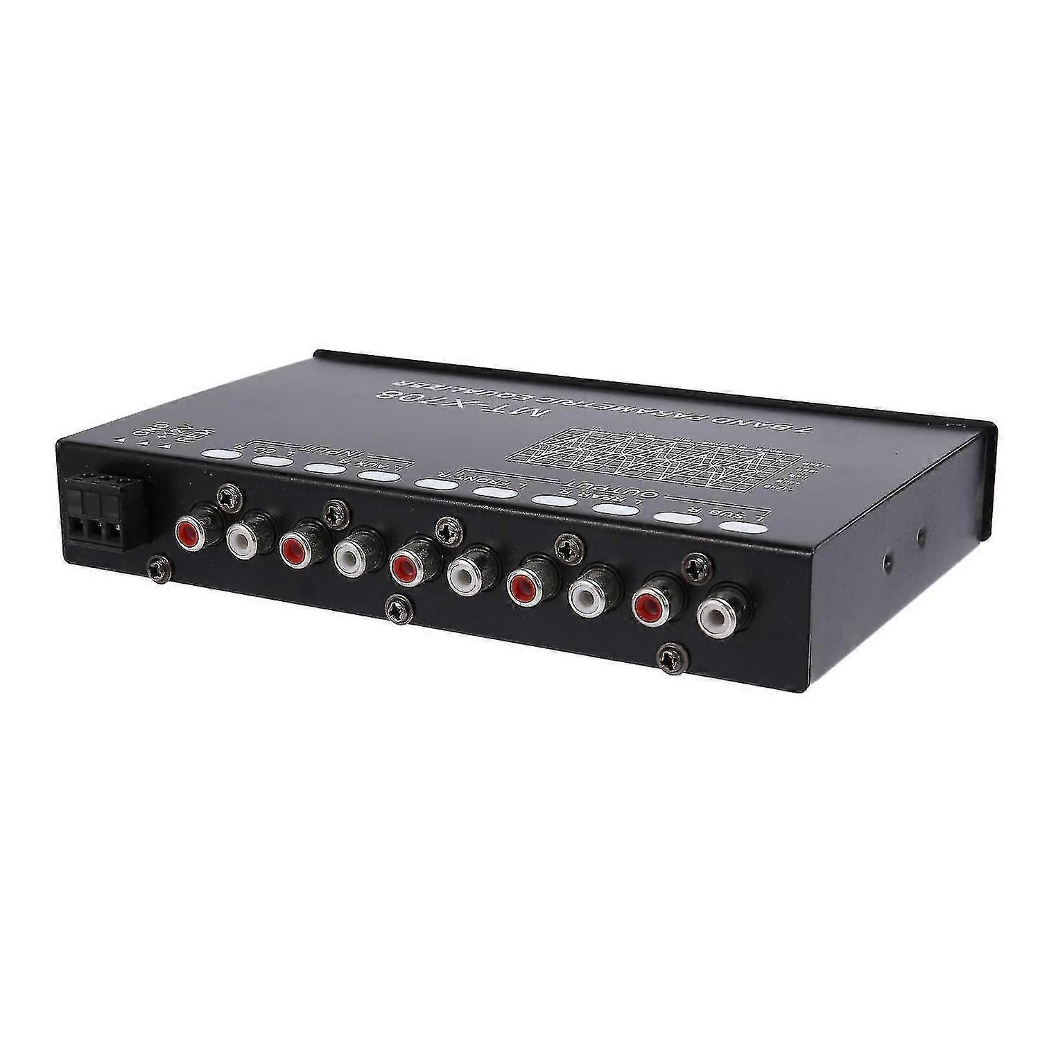 7-pásmový audio ekvalizér do auta, nastavitelný 7-pásmový eq zesilovač do auta grafický ekvalizér s cd/aux vstupem