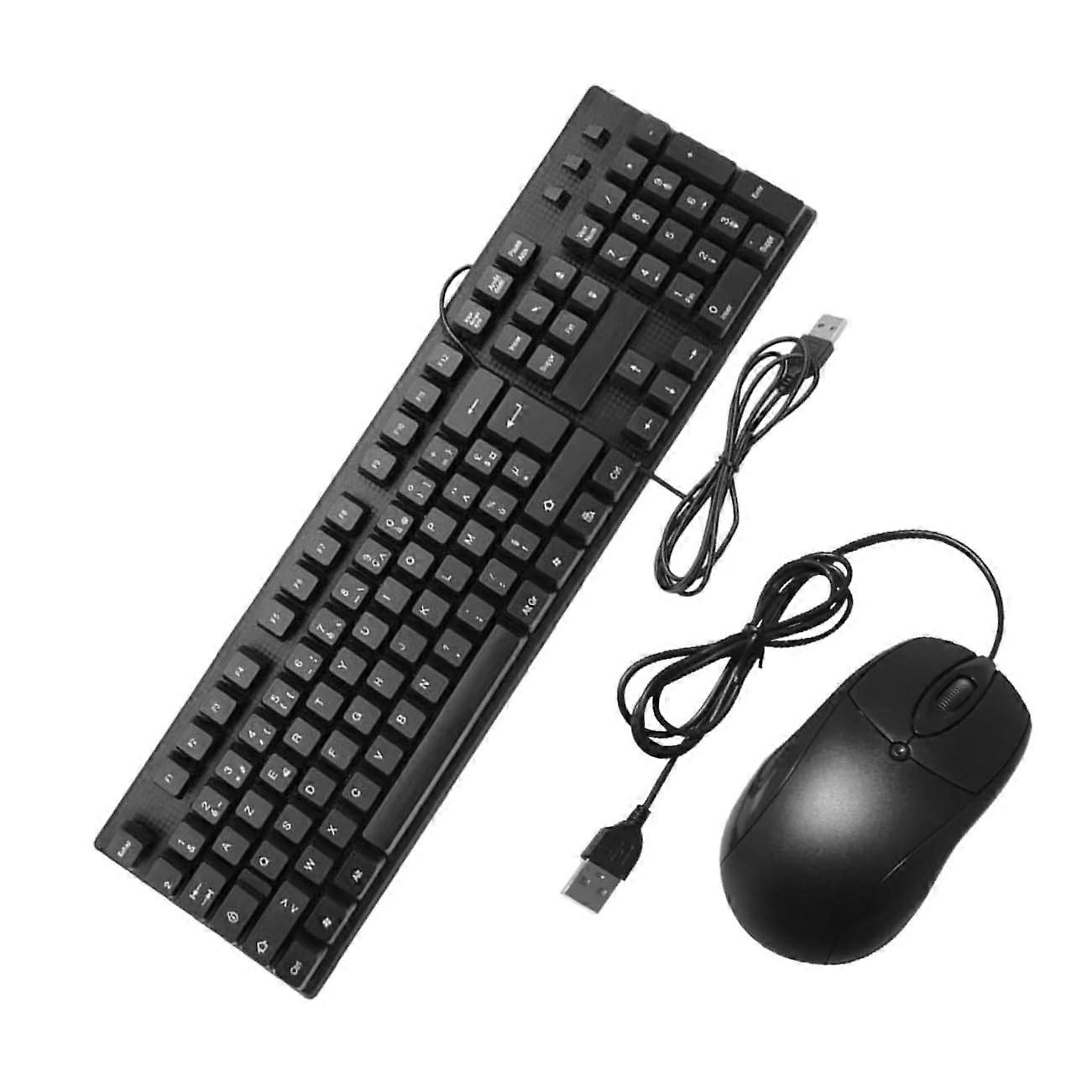 Wired Keyboard Mouse Set - Ergonomic Design, Comfortable Touch, Sturdy Build for Office Use, USB Compatible