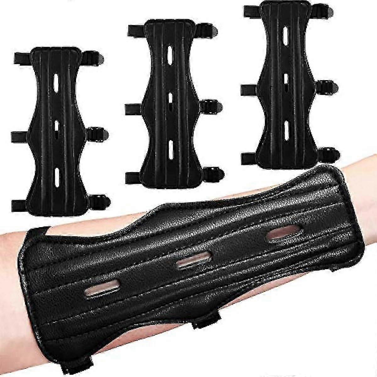 4 Pack Bueskyting Arm Guard Lær Underarm Protector Justerbar Bow Arm Protector Armguard For Jakt
