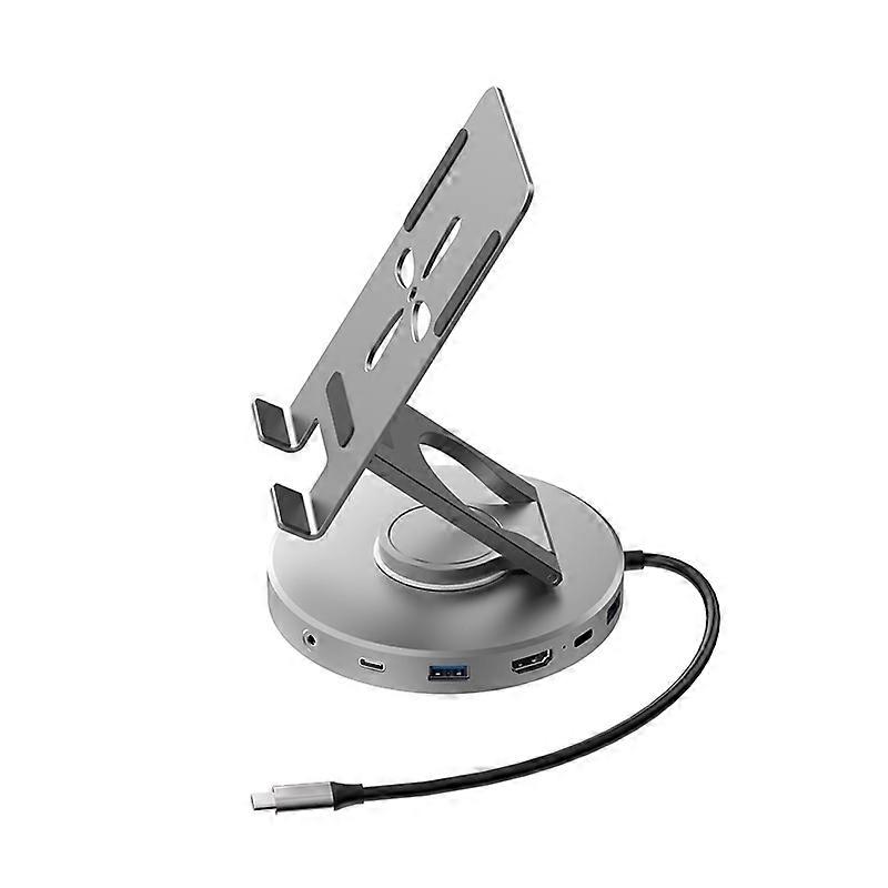 V269 Typ-C / USB-C PD Stromversorgung 4K/60Hz Multiport HUB Expansion Dock Schwenkbarer Ständer HDMI Dongle Dockingstation
