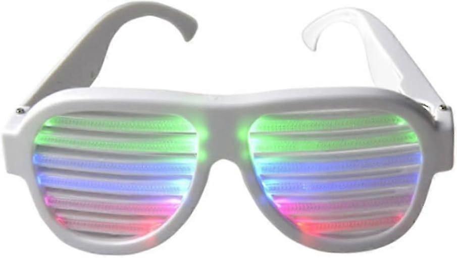 ​USB Rechargeable LED Rave Glasses - Sound-Activated Multicolor Light-Up Shutter Eyewear for Parties​