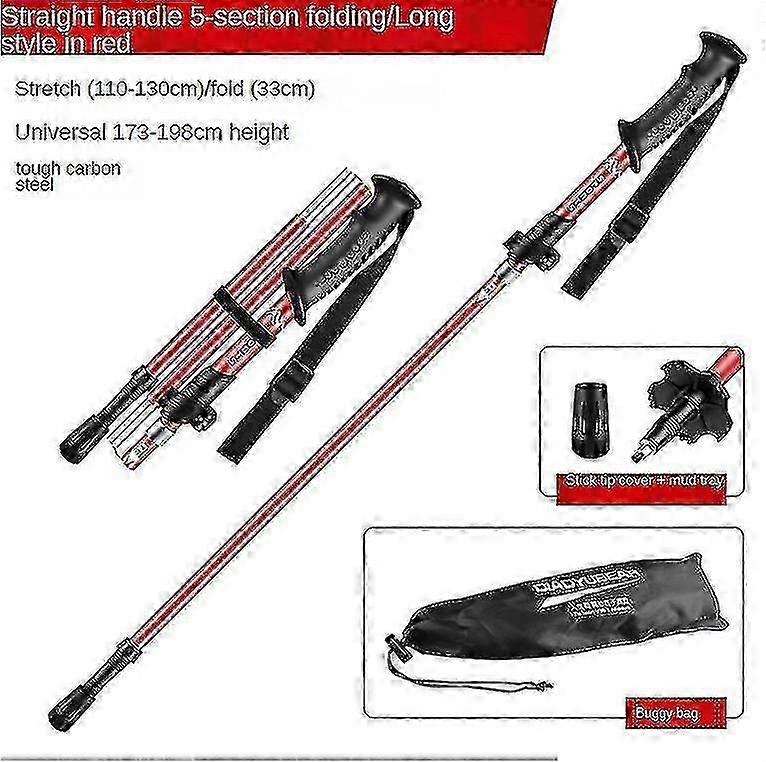 Bâtons de randonnée pliables en aluminium avec système de verrouillage rapide, pliant, télescopique, ultraléger pour le trekking senior, la randonnée, la randonnée