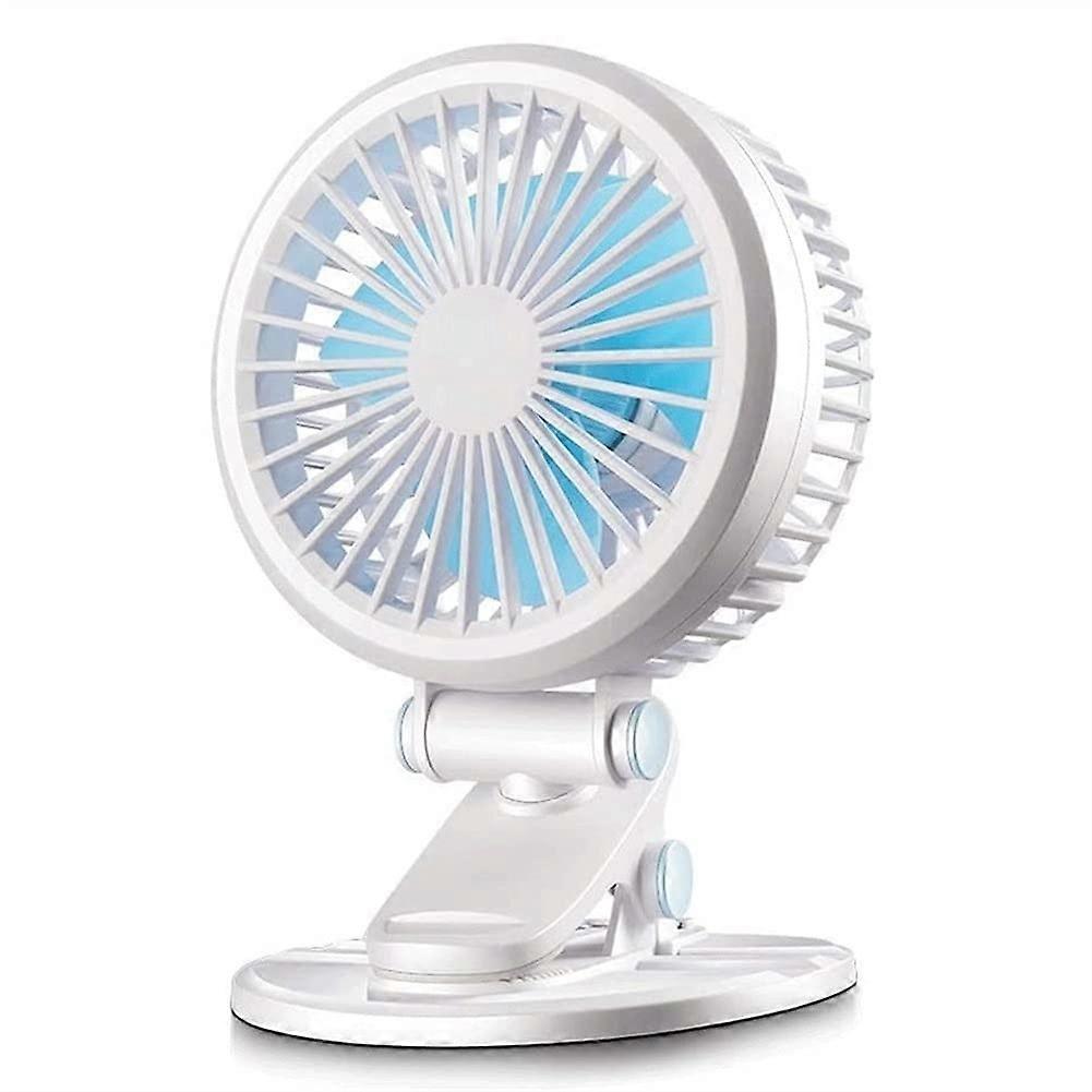 Mini Clip-On Fan Rechargeable USB Desk Fan Portable Personal Fan with Adjustable Speed and 360-Degree Rotation